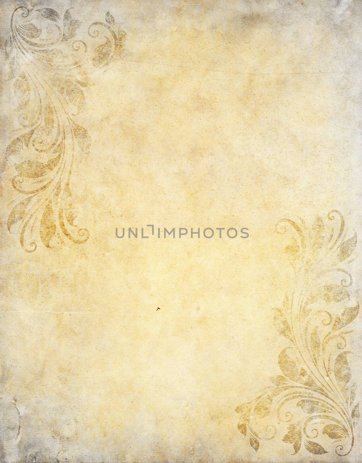 old grunge paper background with vintage victorian style  by nuchylee