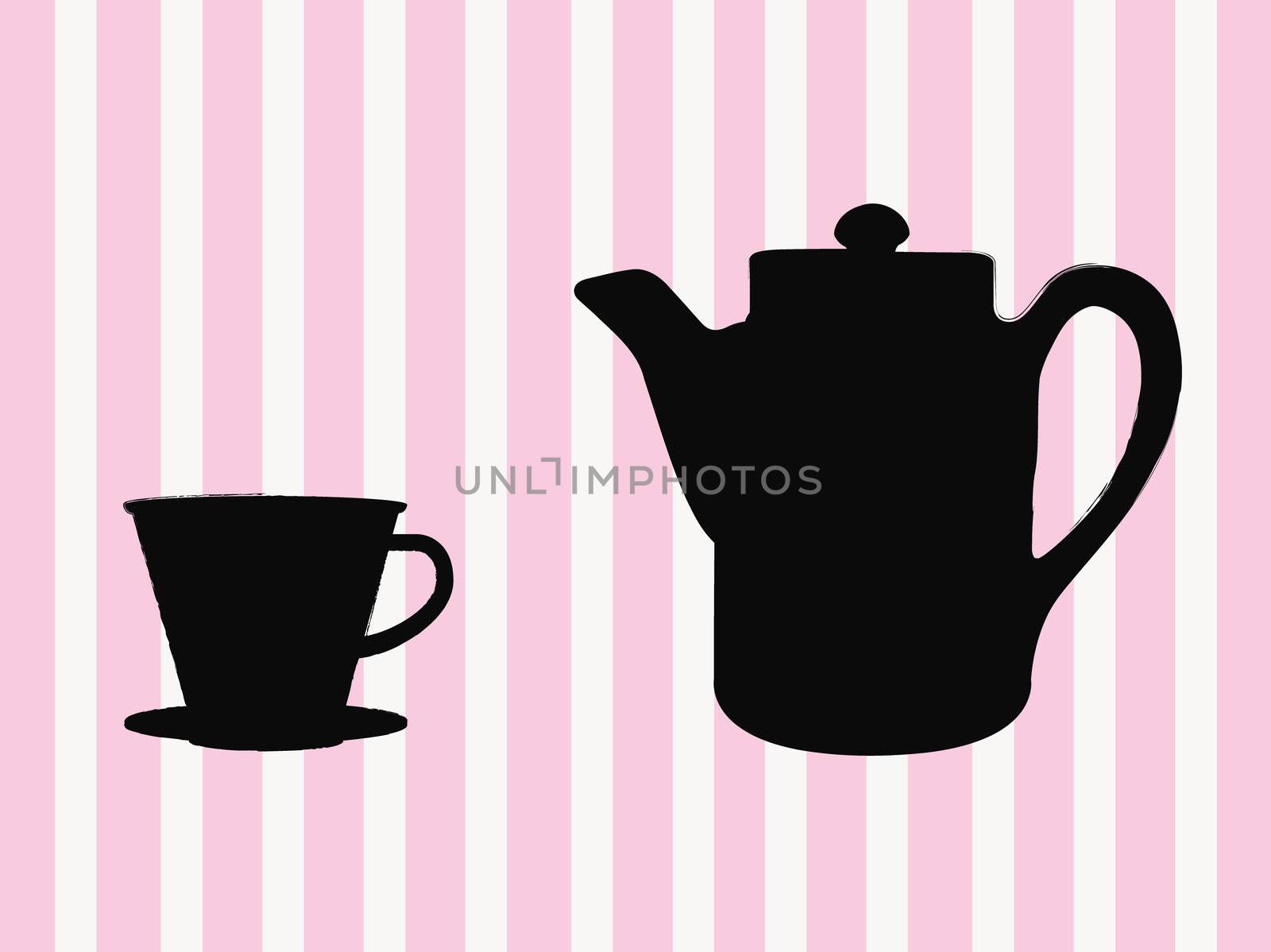 Coffee time with pink striped background