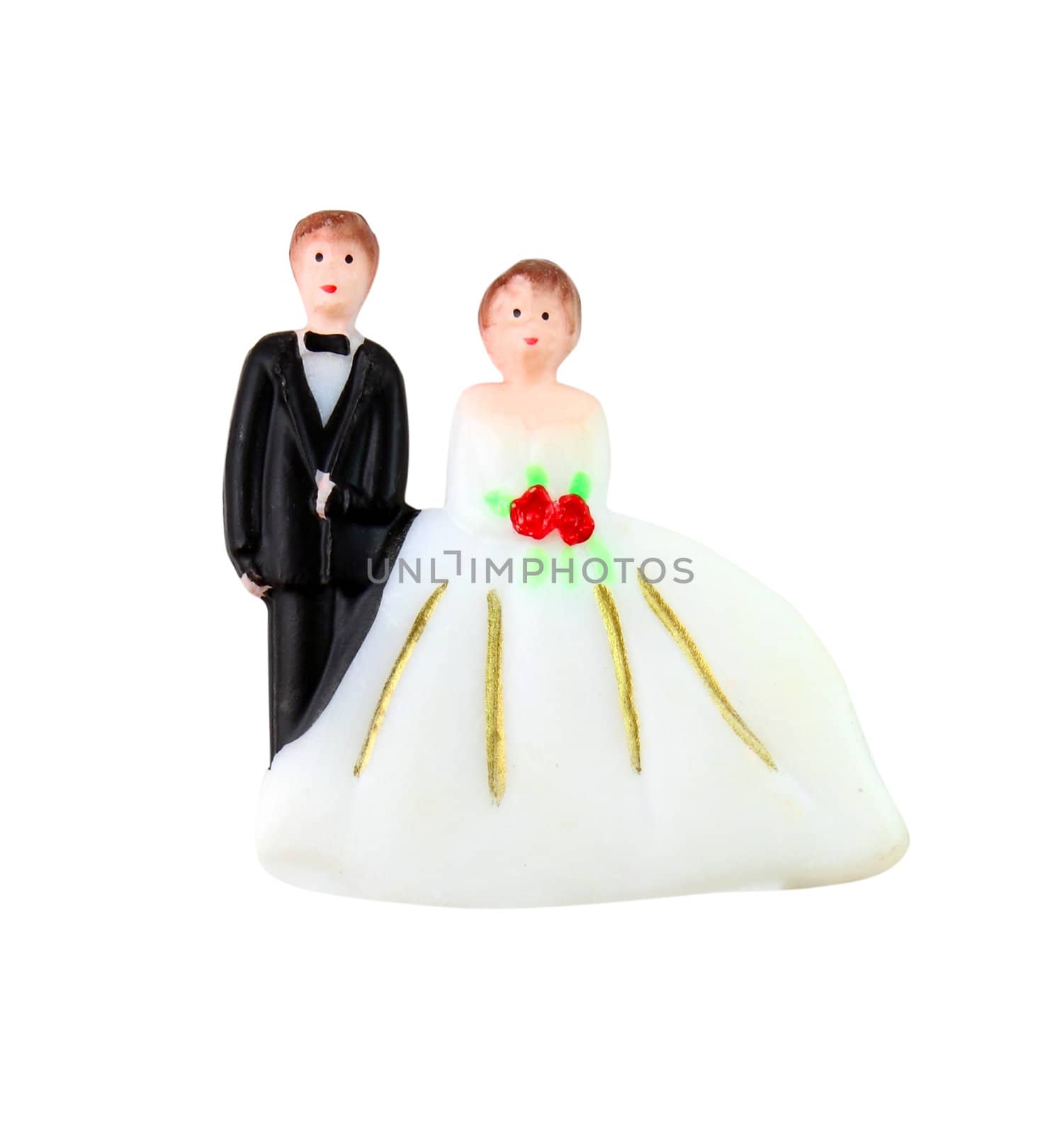 wedding couple doll isolated on white