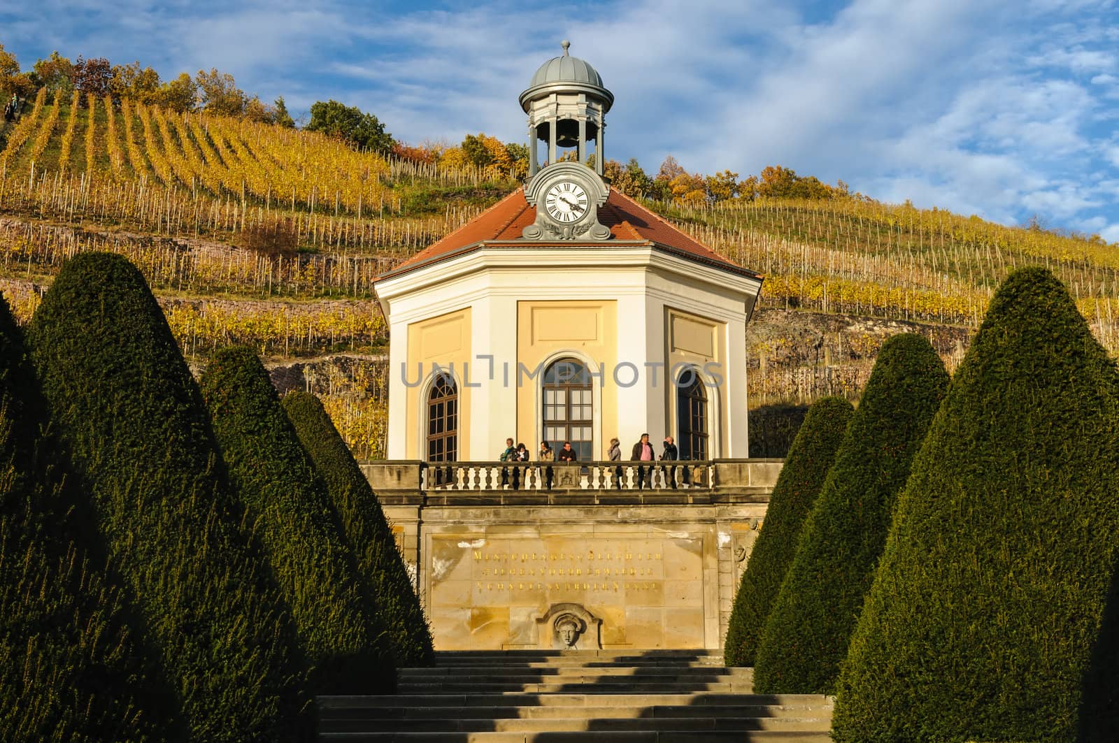 Pavilion of the Schloss Wackerbarth in Radebeul, on the Saxony's wine road.