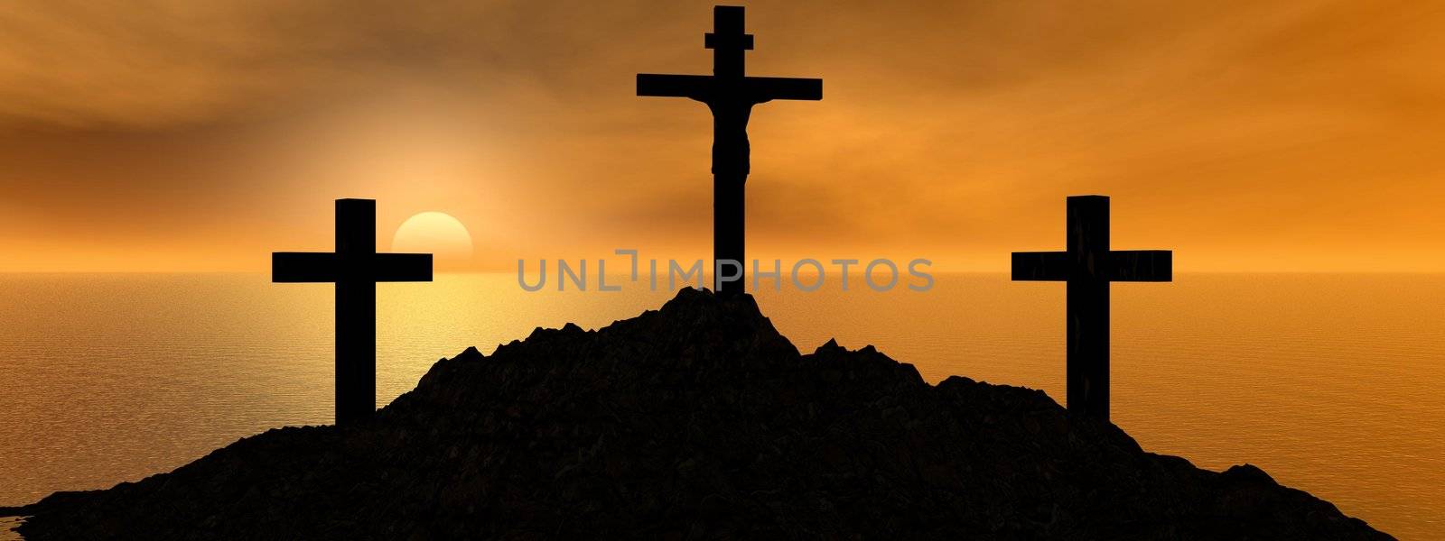 Golgotha and sky