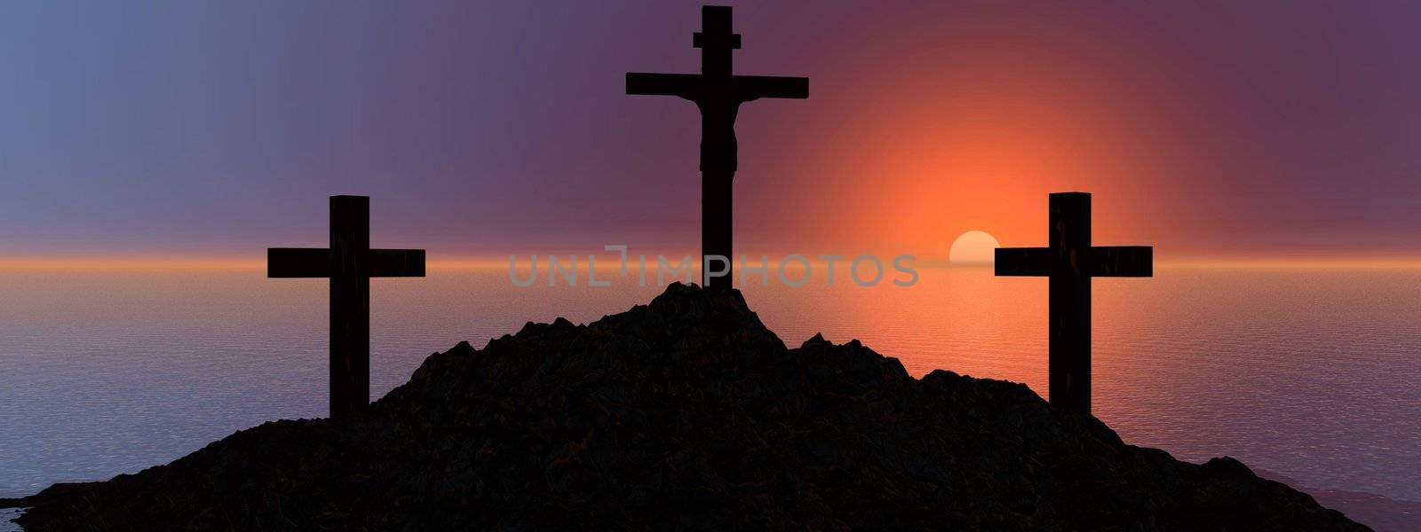 Golgotha and sky