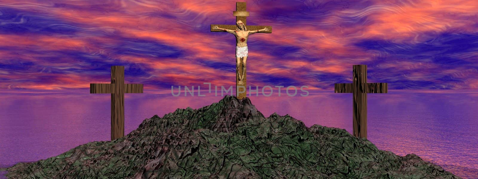 Golgotha and sky
