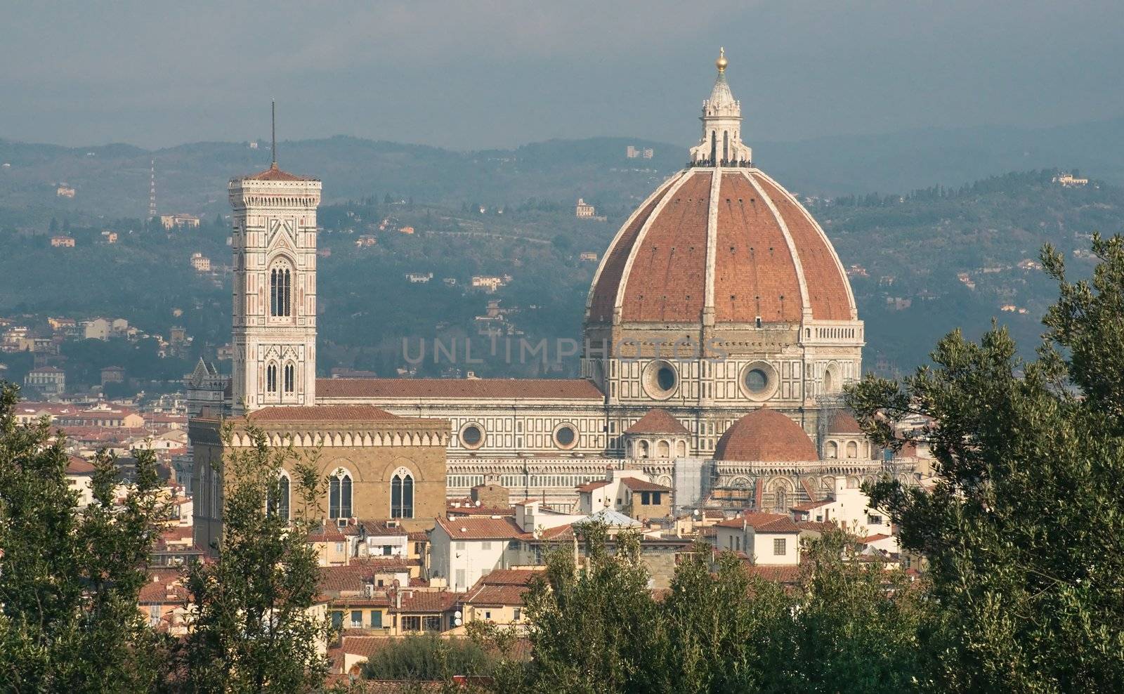 View of the Duomo in Florence from a high place