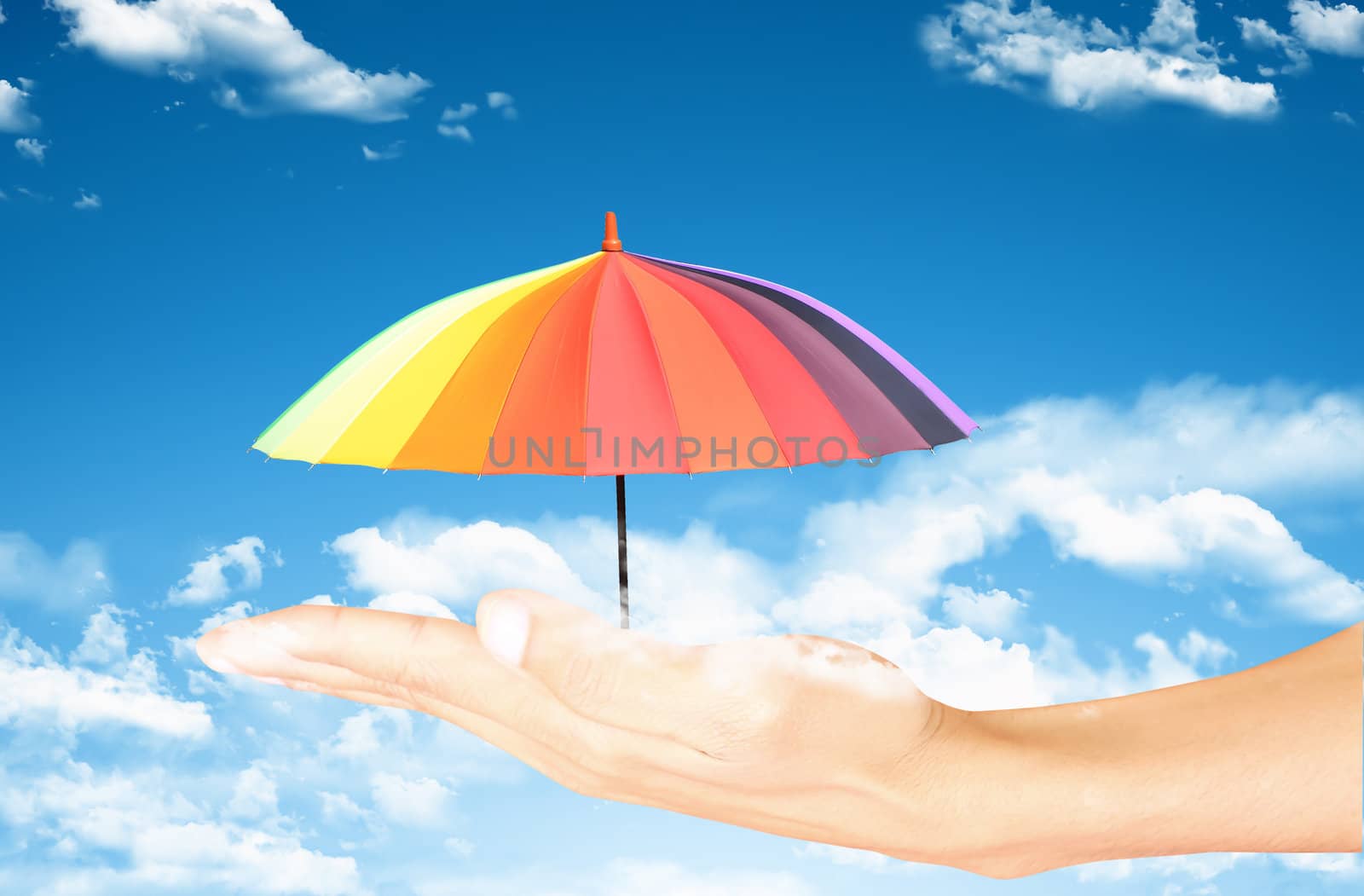 umbrella on a sky and cloud background