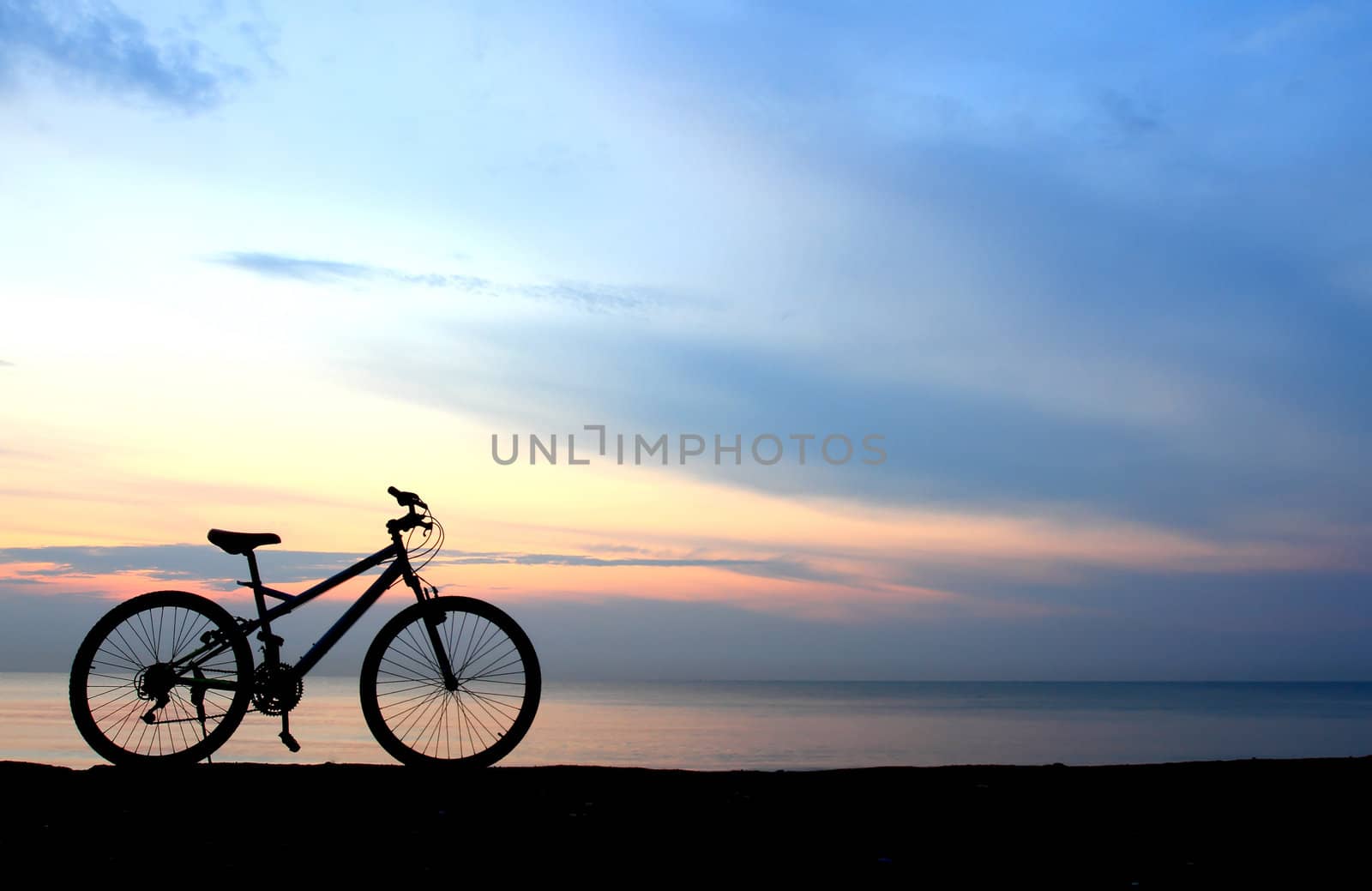 Silhouette of a Bike on the Beach