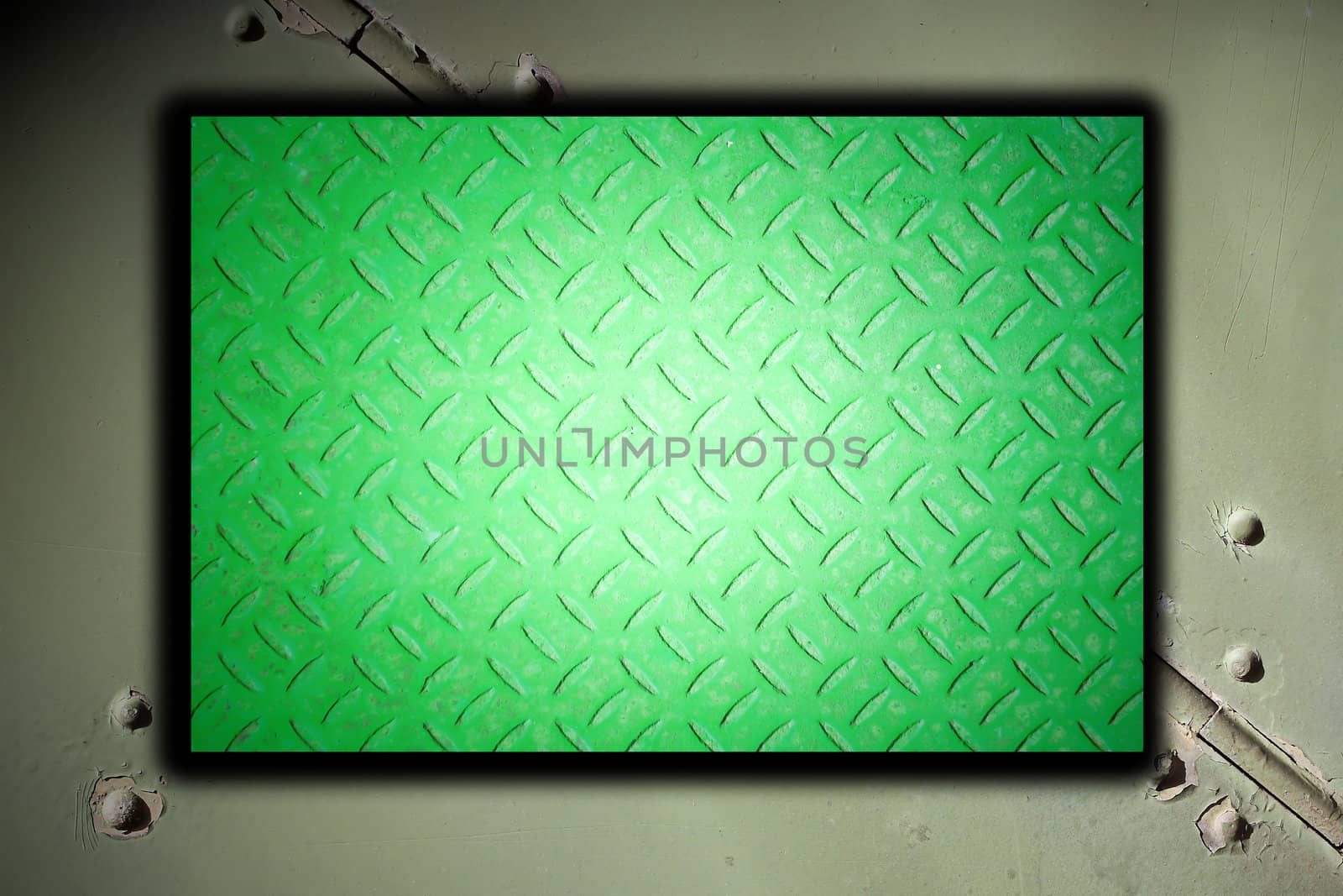  green metal plate steel background  by rufous