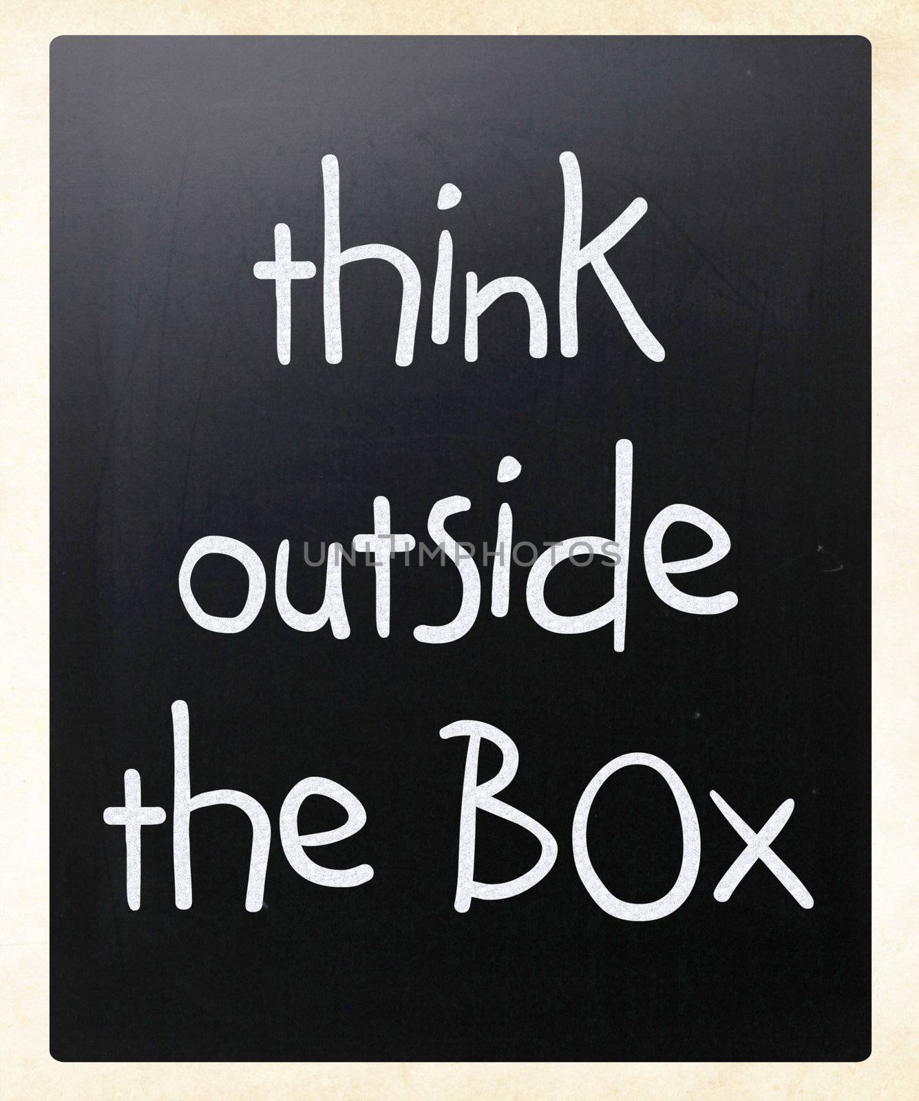 Think outside the box - concept.