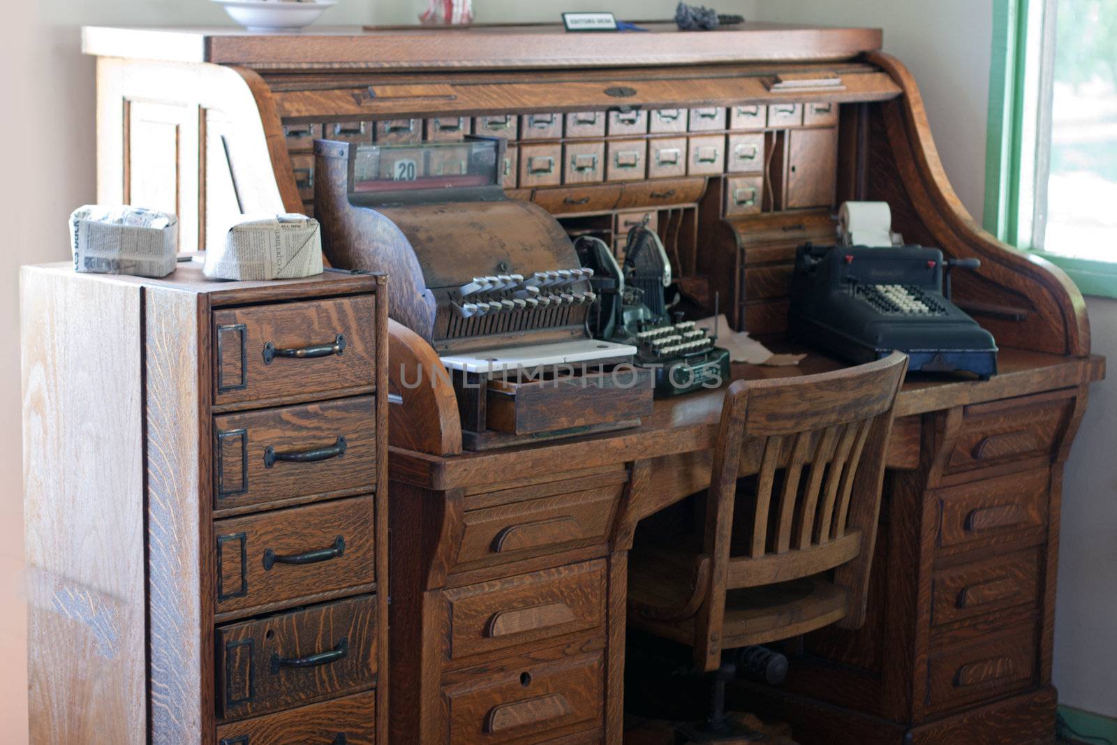 Antique roll top desk with drawers by GunterNezhoda