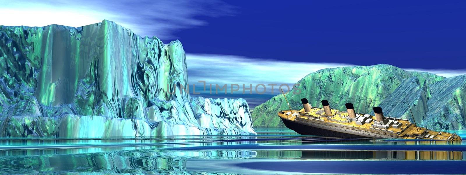 Titanic boat sinking by Elenaphotos21