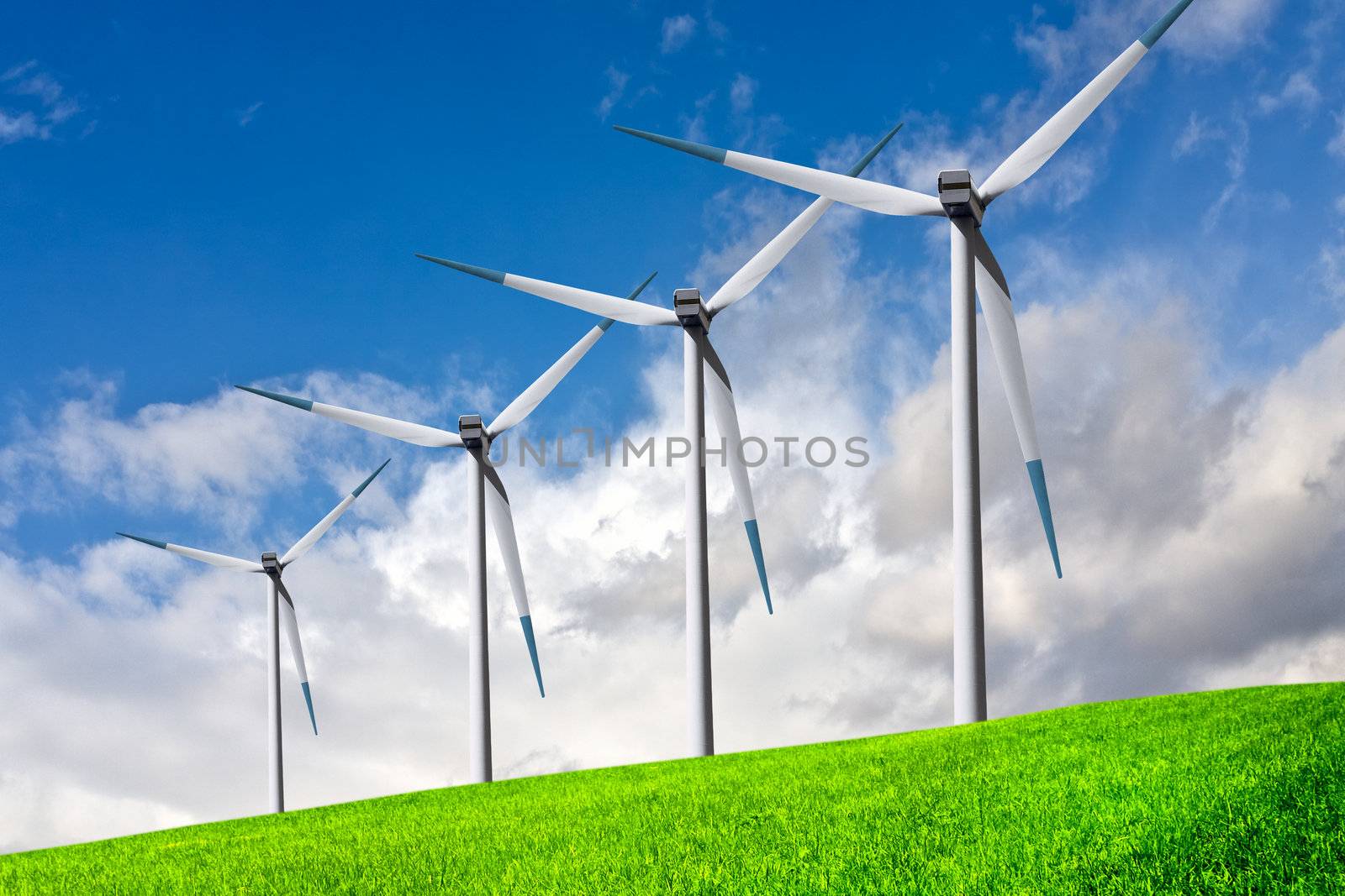 Wind turbines farm