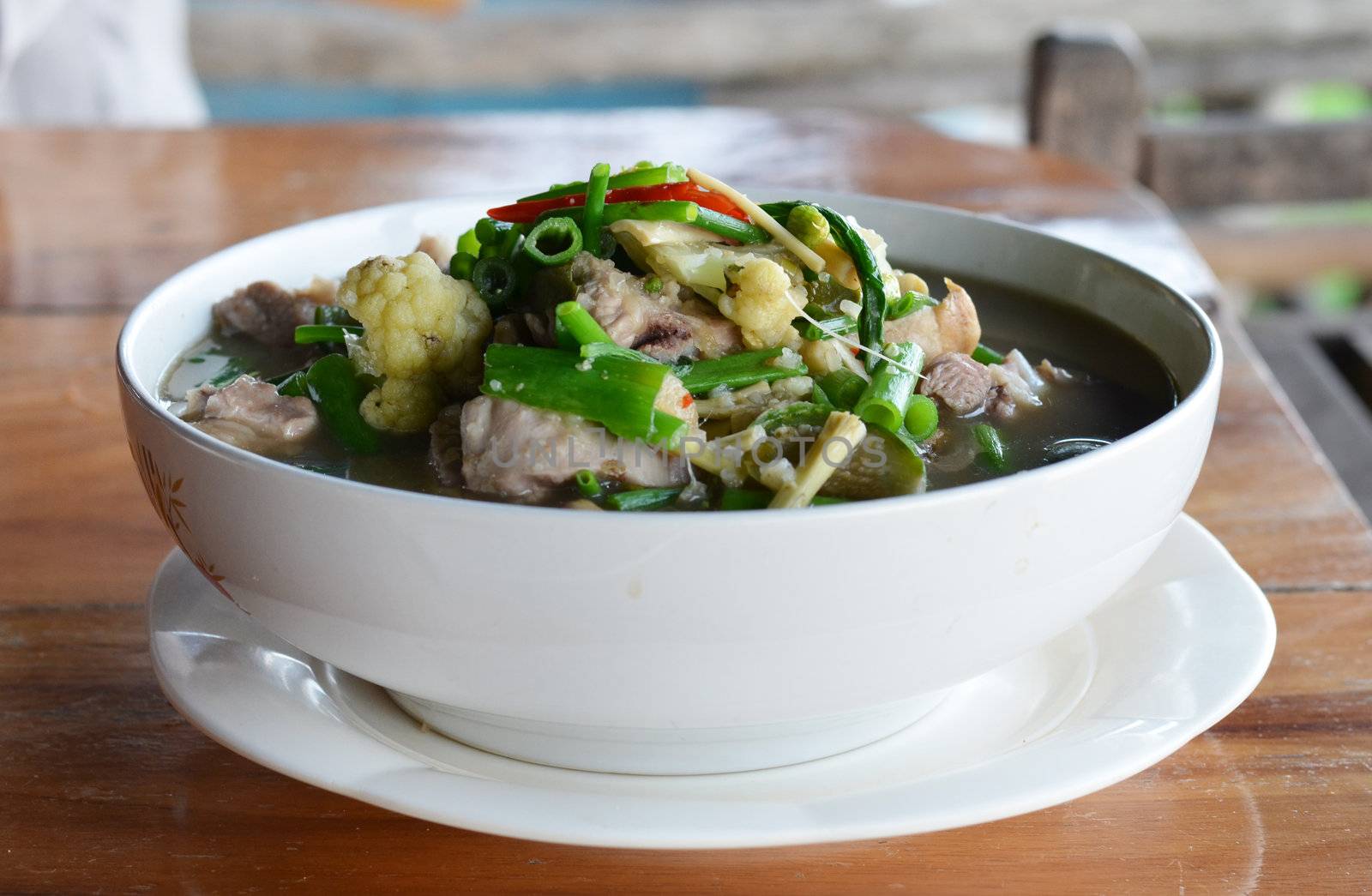 

A savoury thick soup made from spices and vegetables