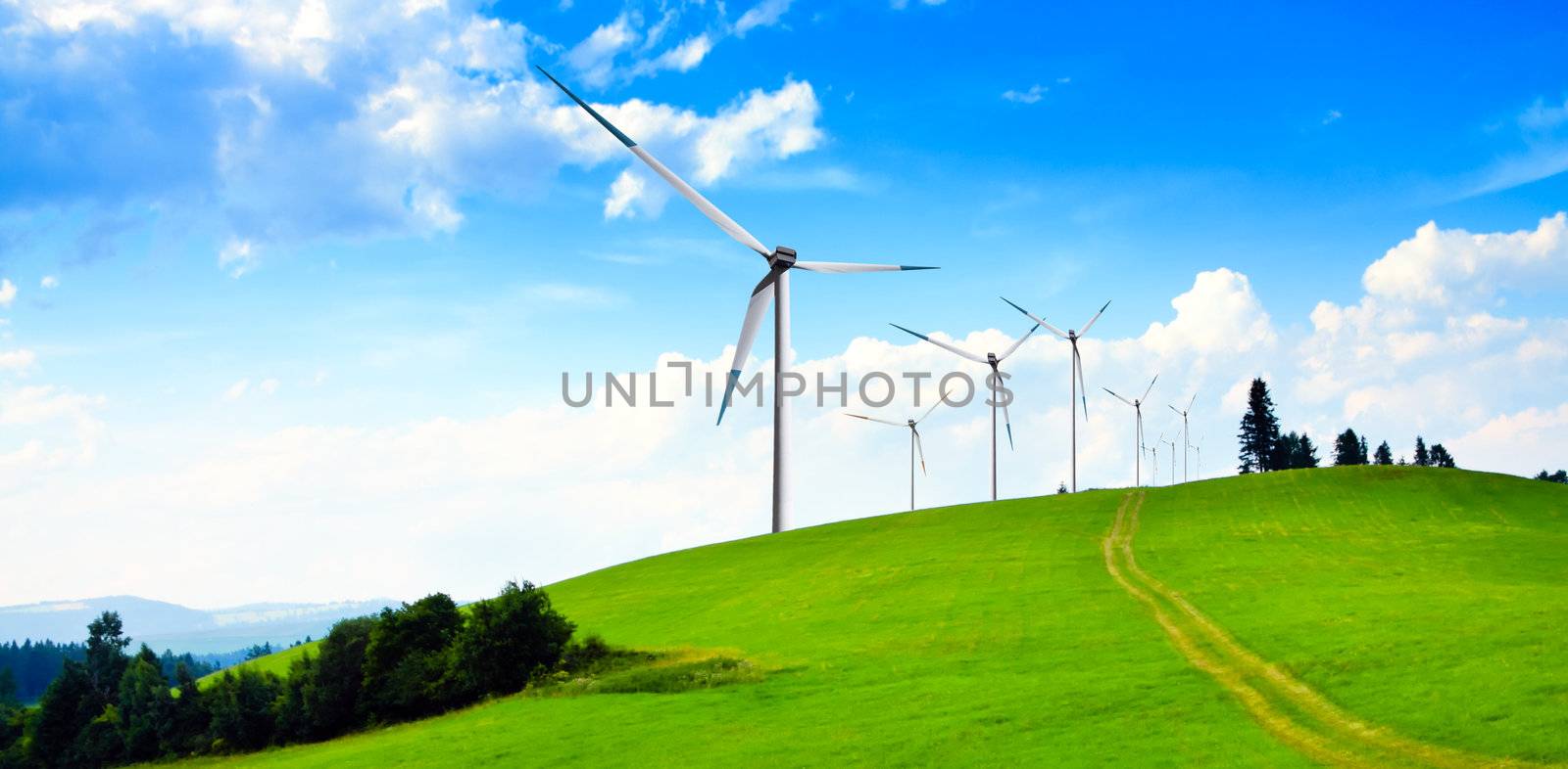 Wind turbines panorama
