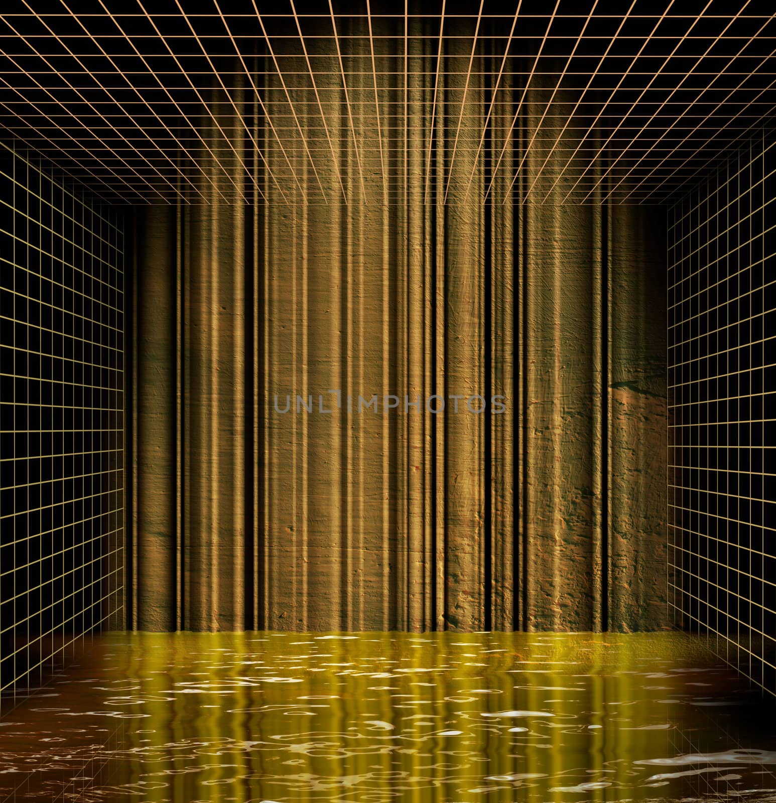 Abstract dungeon cell room background