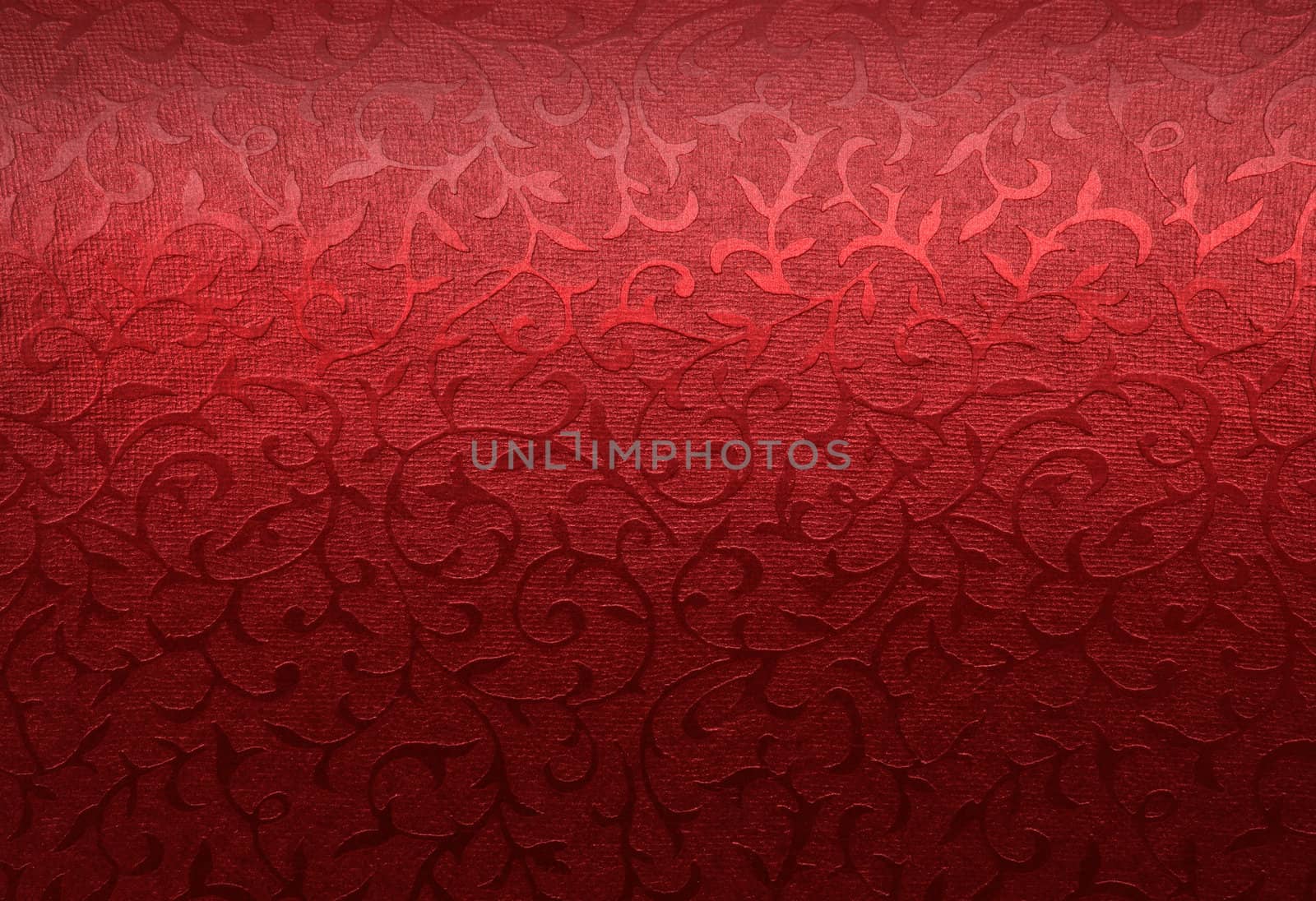 Vivid red Christmas brocade fabric pattern background
