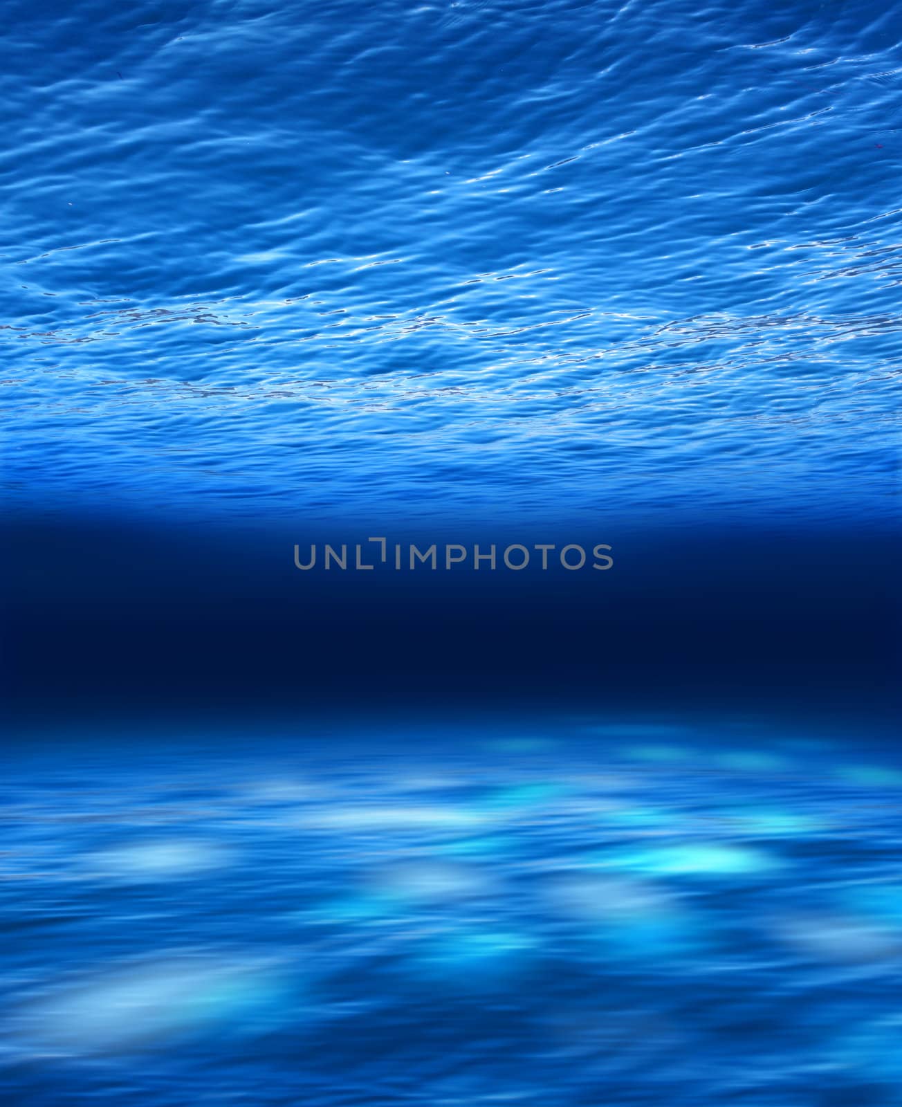 Deep blue sea underwater by anterovium