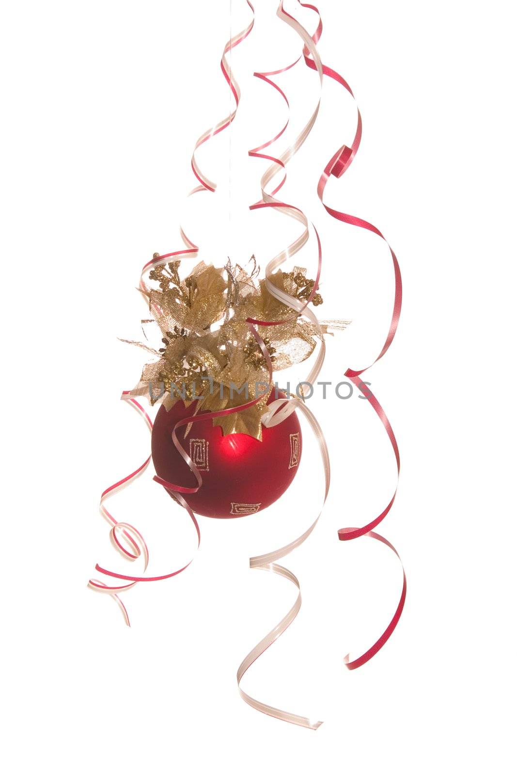 dark red fir-tree new-year ball by Serp
