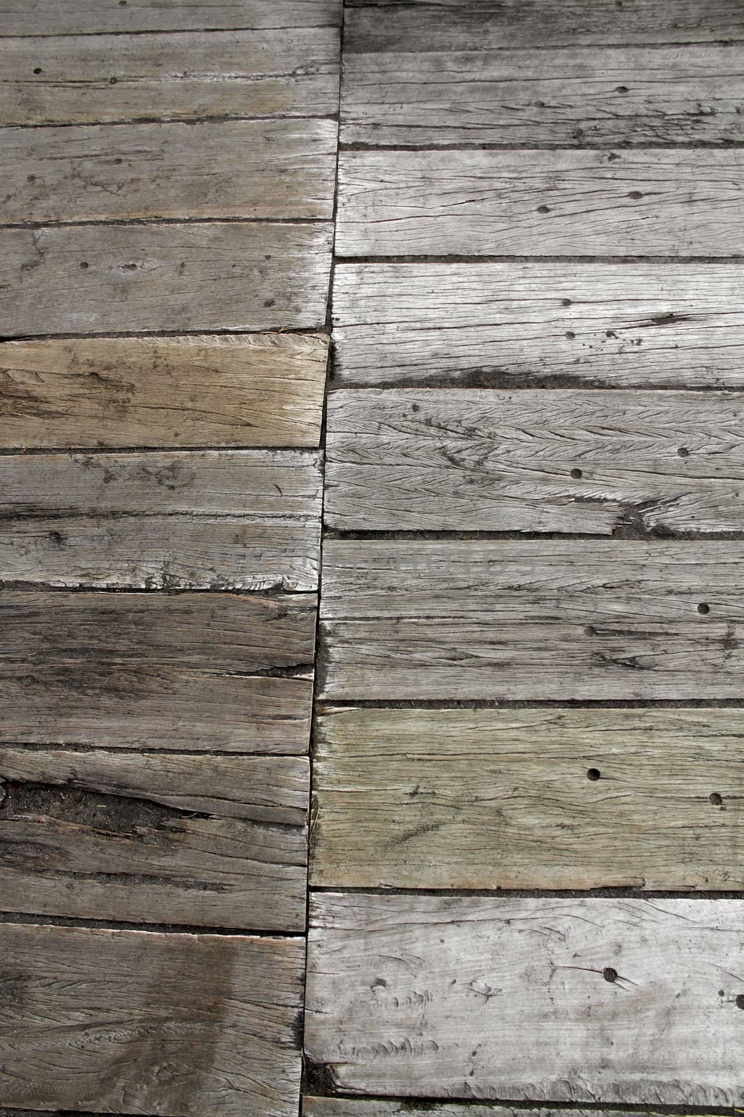 Old aged plank wooden boardwalk texture background