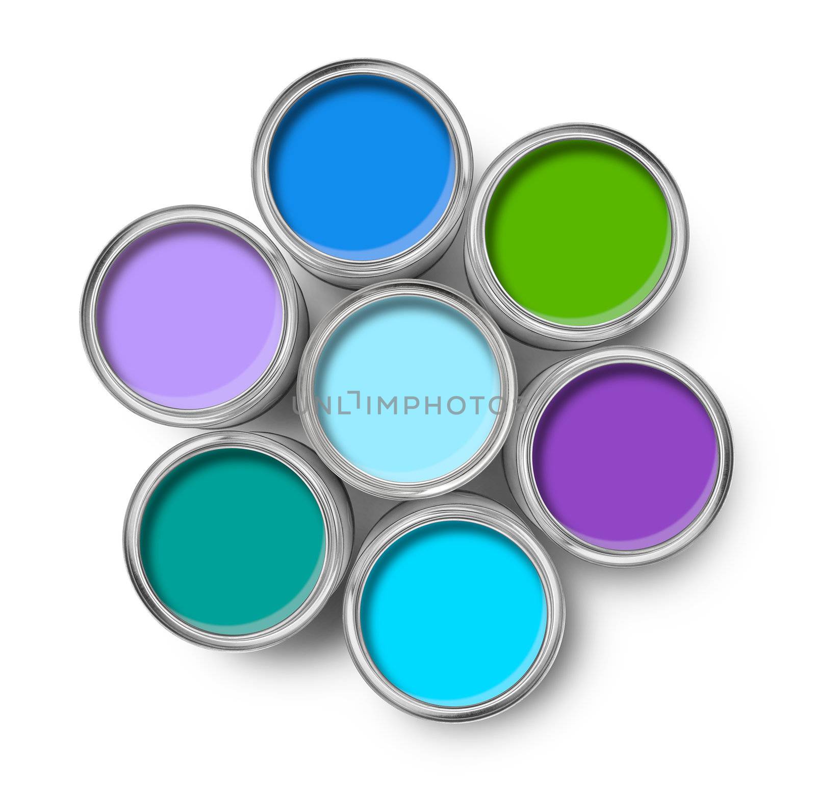 Paint cans cool colors palette by anterovium