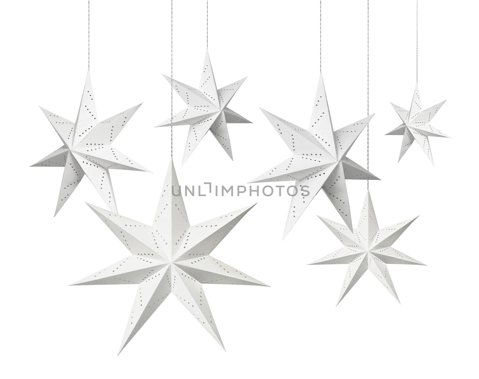 White Christmas paper stars by anterovium