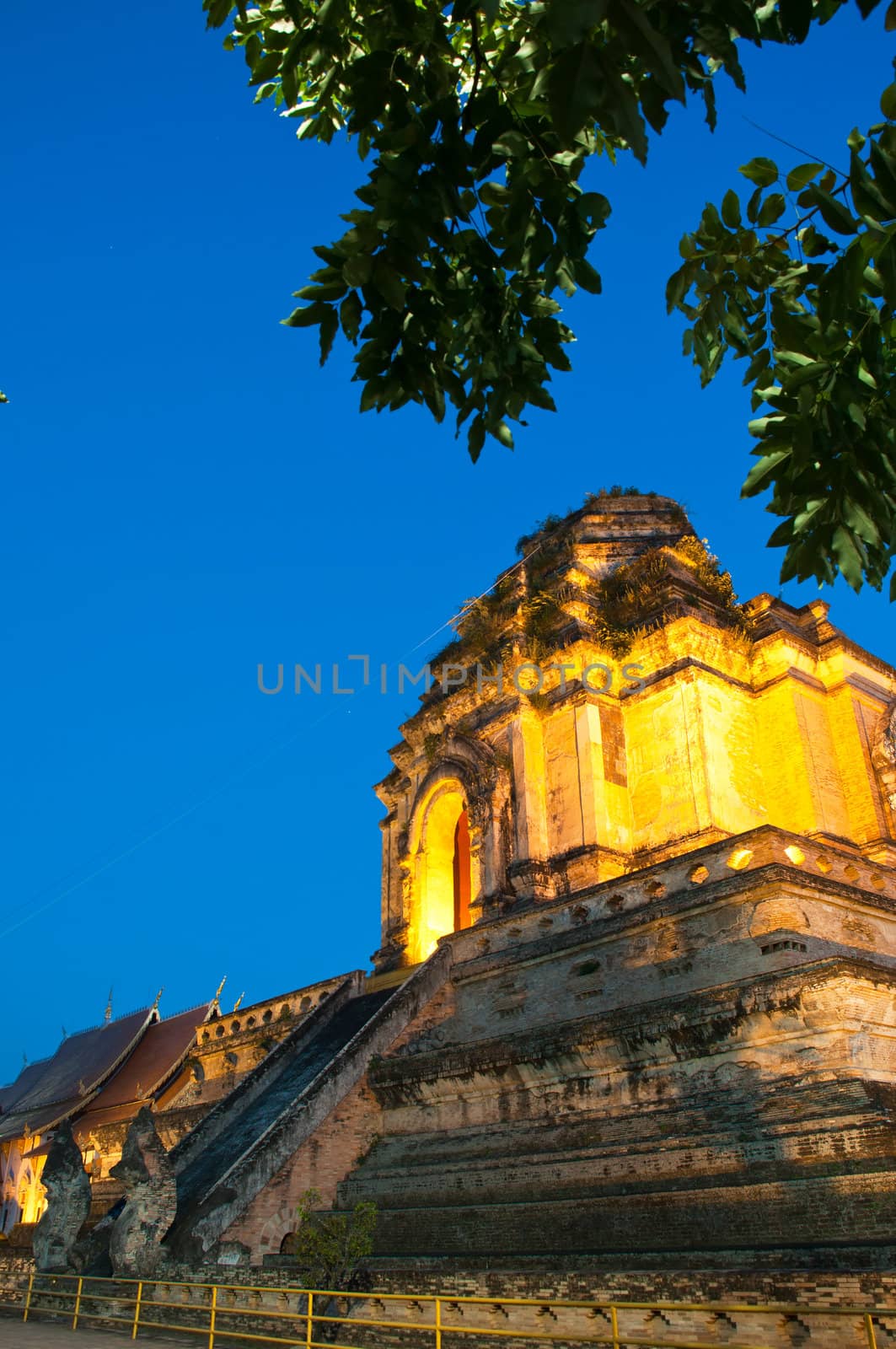 Wonderful Pagoda Wat Chedi Luang Temple, Chiang Mai, Thailand