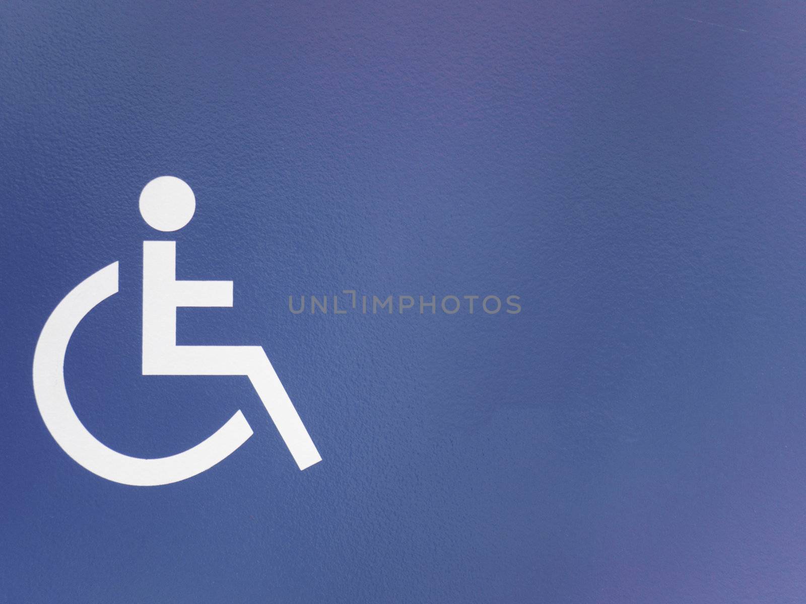 Disabled person sign in blue
