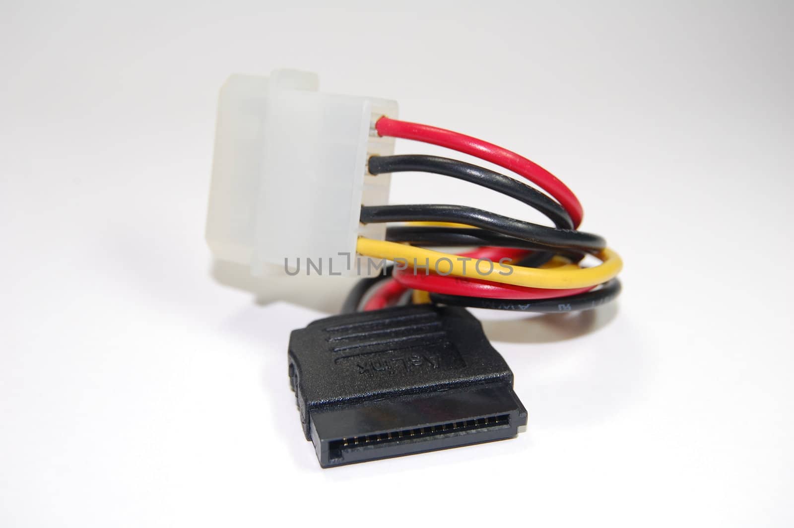 ide to sata power adaptor on white background