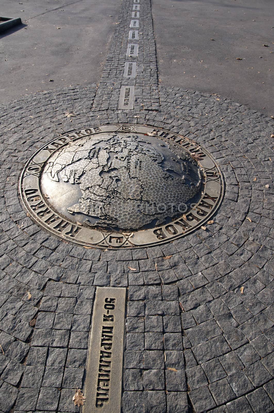 38th parallel in the city of Kharkov on the pavement marking