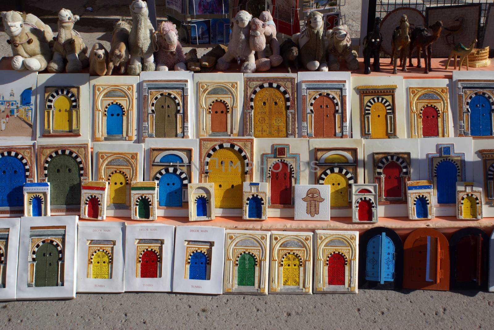 Souvenirs for tourists in El-Jem, Tunisia                