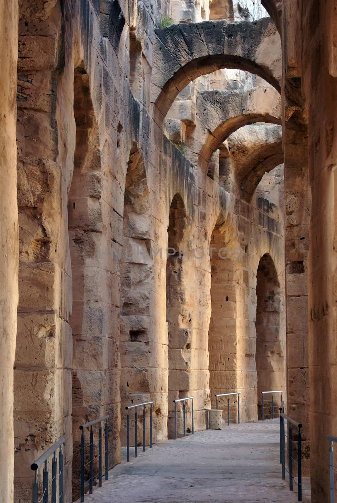 Gallery inside roman theater in El-Jem, Tunisia                