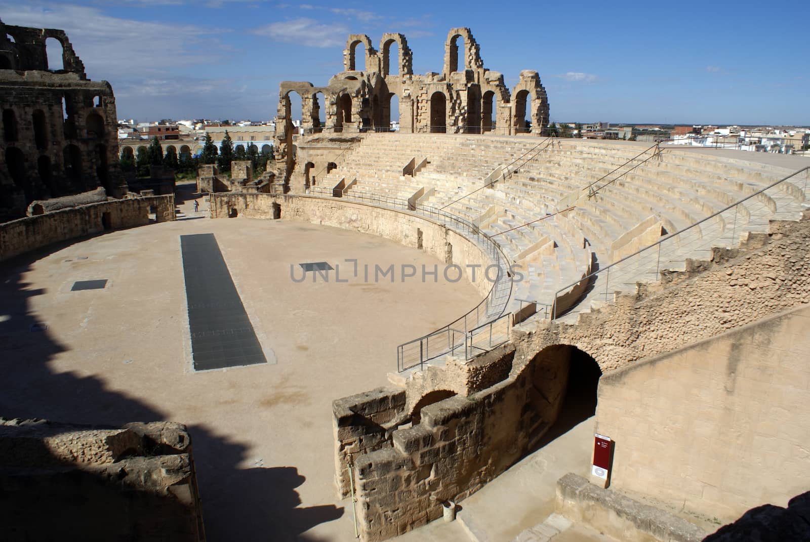 Stage in old roman theater in El-Jem, Tunisia                 
