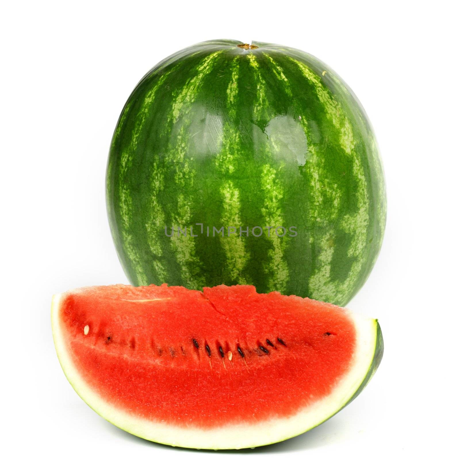 watermelon slice isolated on white