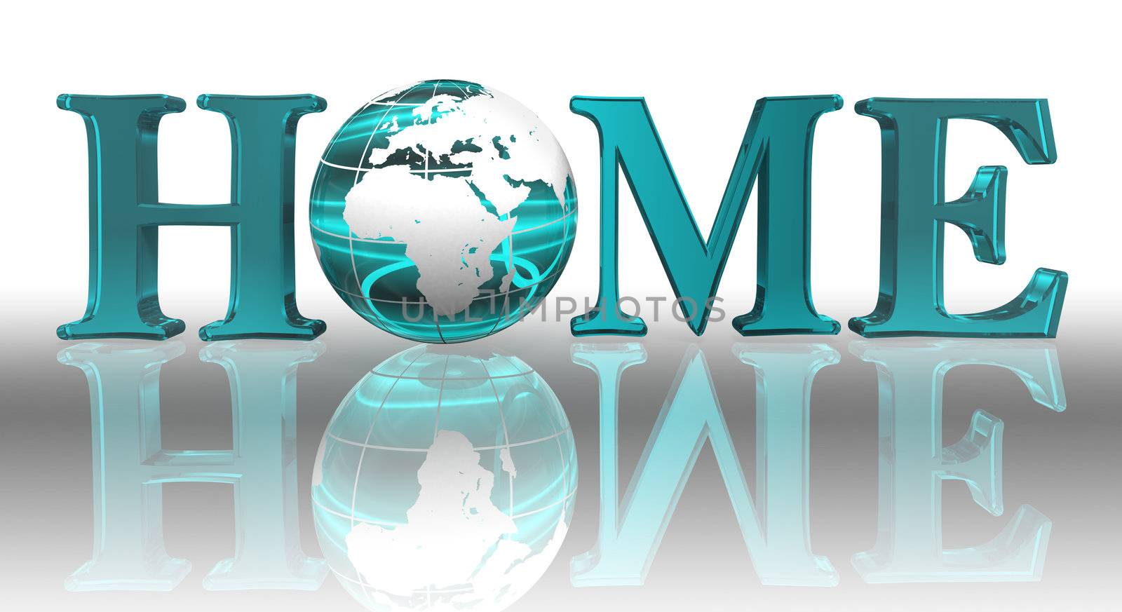 home logo word and blue earth globe by donskarpo