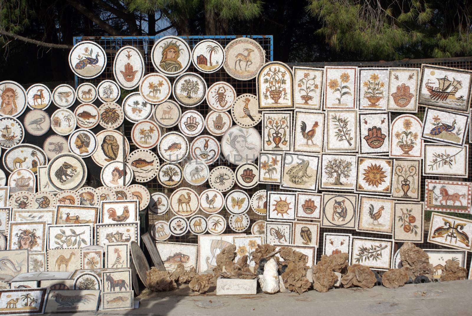 Souvenir for sell near the road to Carthage museum, Tunisia                 