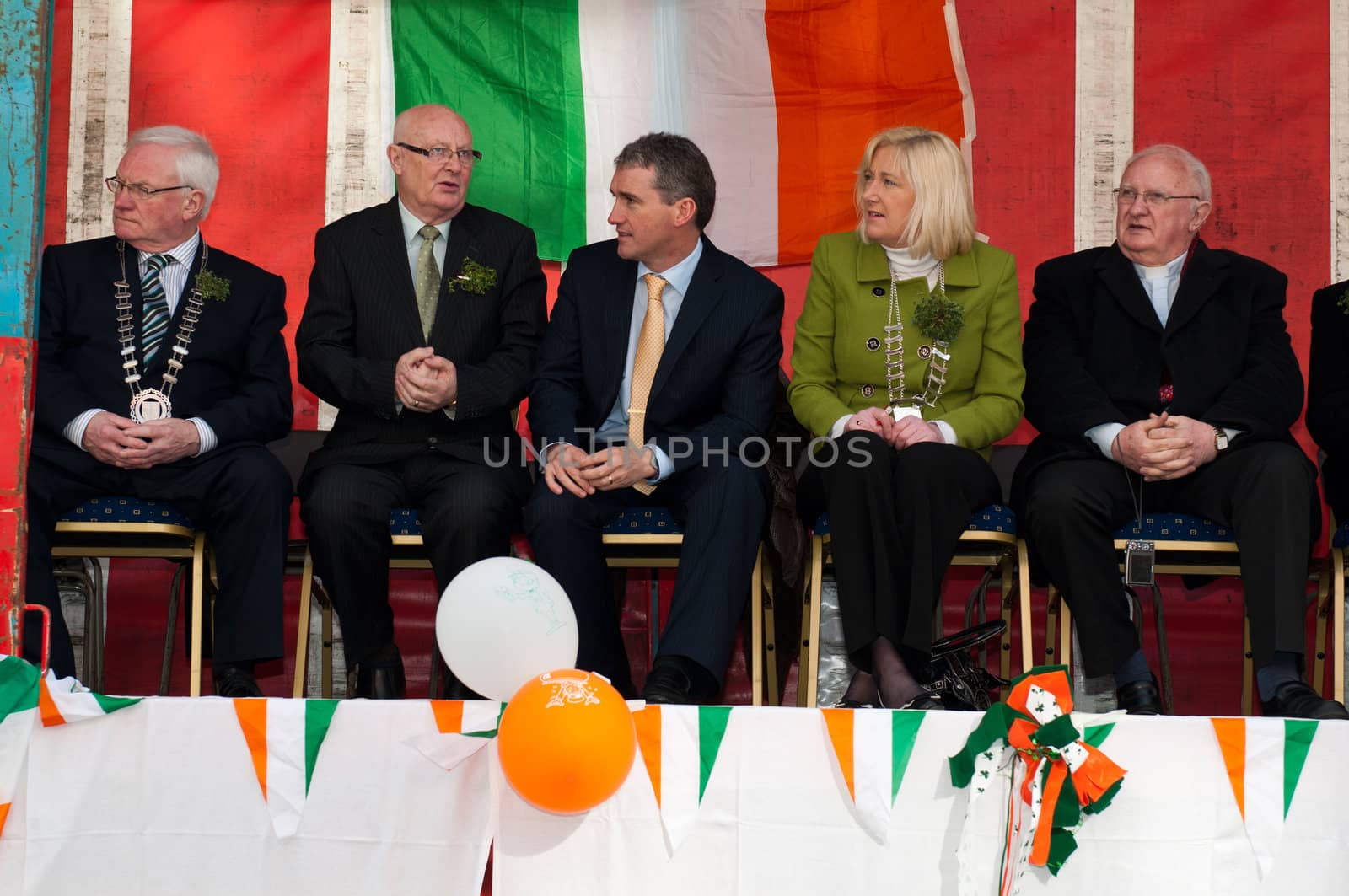 MALLOW, IRELAND - MARCH 17: unidentified jury at the St. Patrick's day on March 17, 2012 in Mallow, Ireland. This national Irish holiday takes place annually in March, event was held during the afernoon of March 17th 2012.