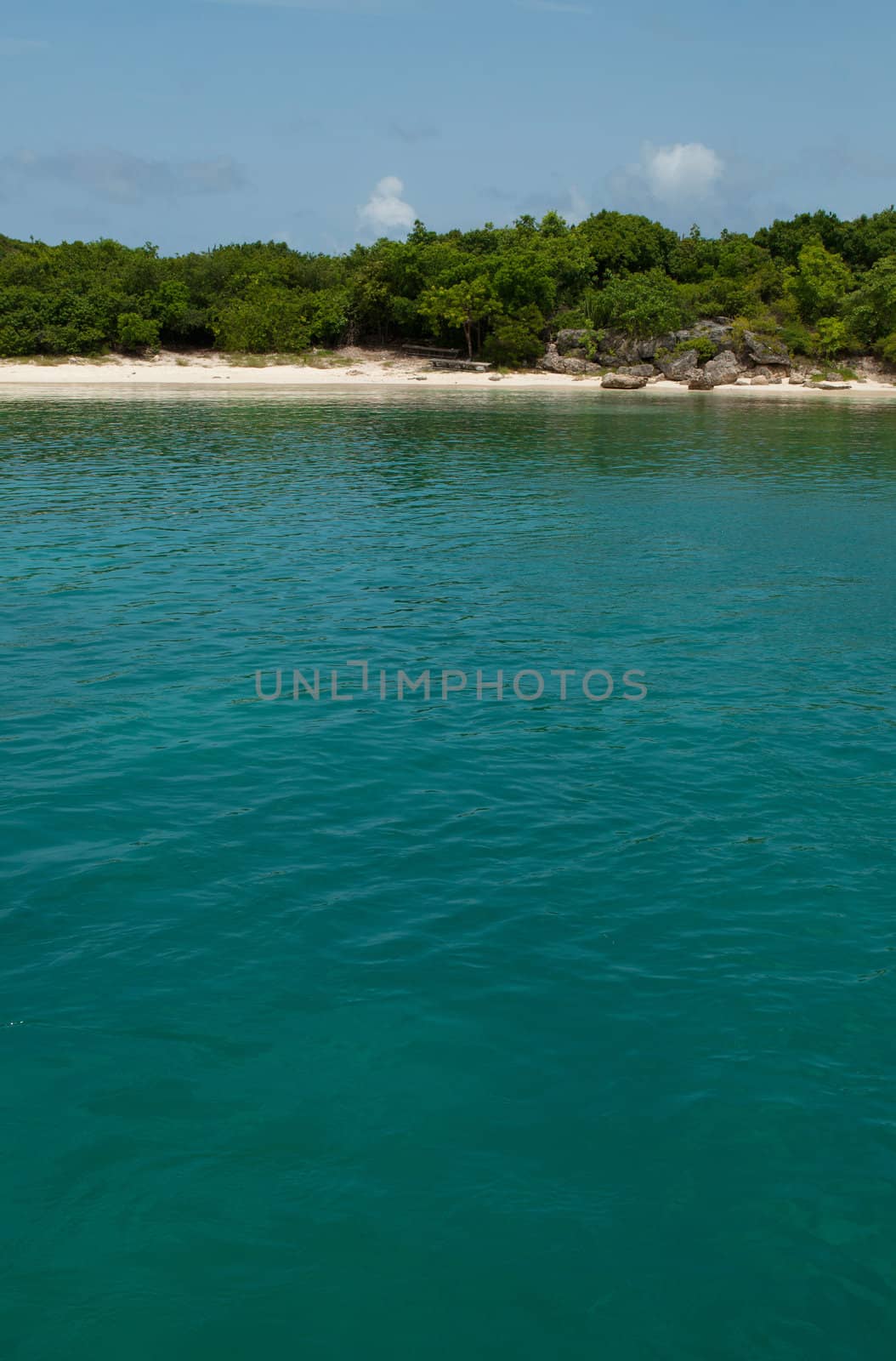 stunning deserted beach in Antigua, Caribbean 