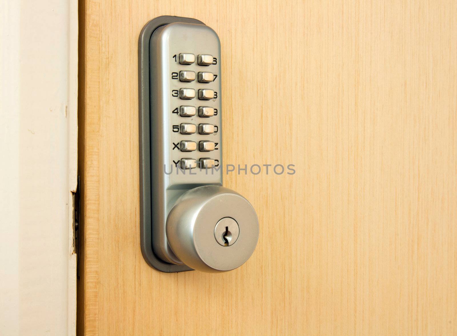 door lock with keypad outside laboratory room