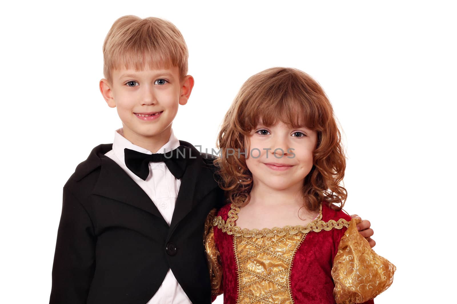 boy and little girl posing