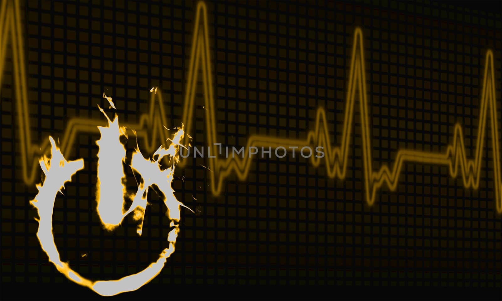 abstract on off button heartbeat background by Spartacus