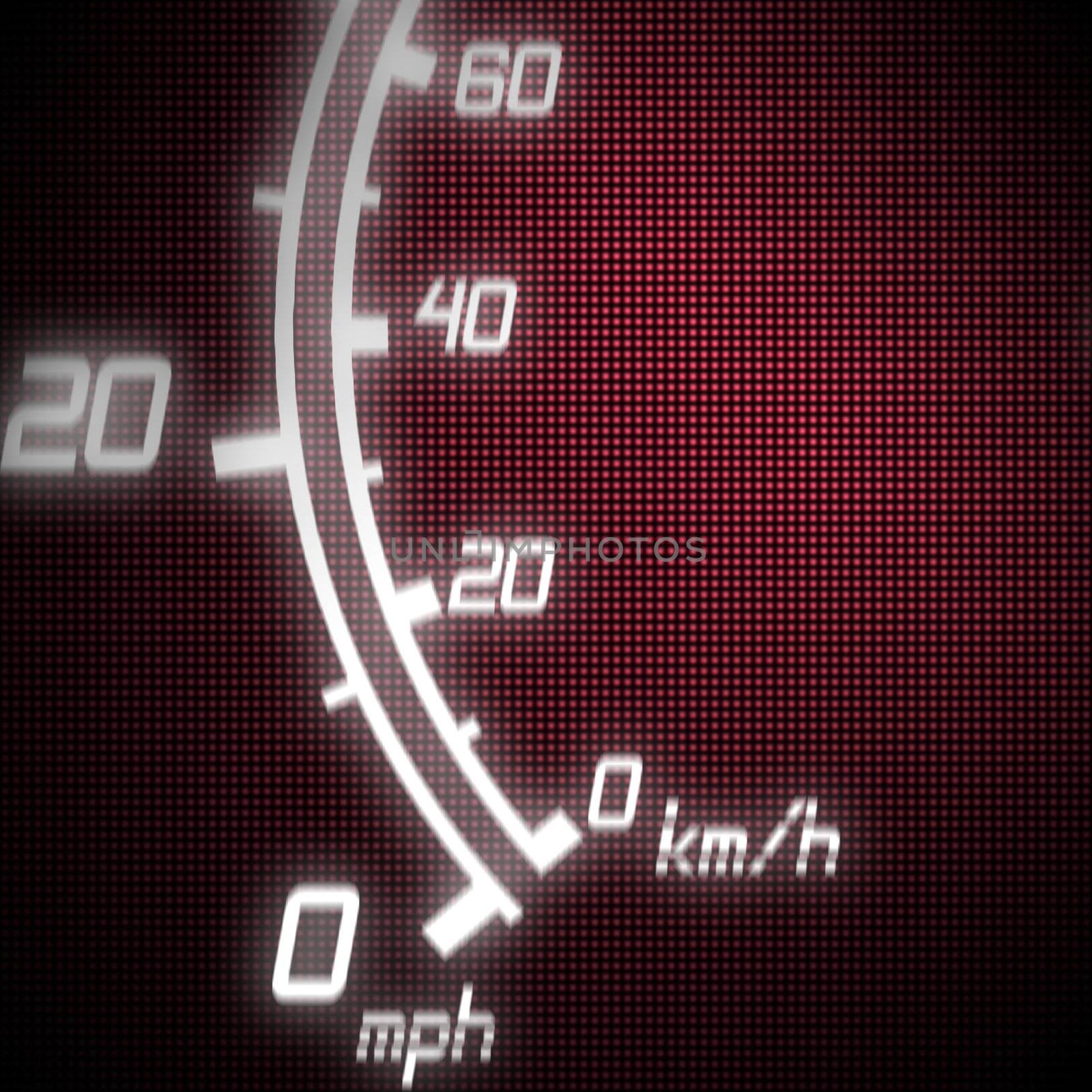 part of futuristic speedometer blue