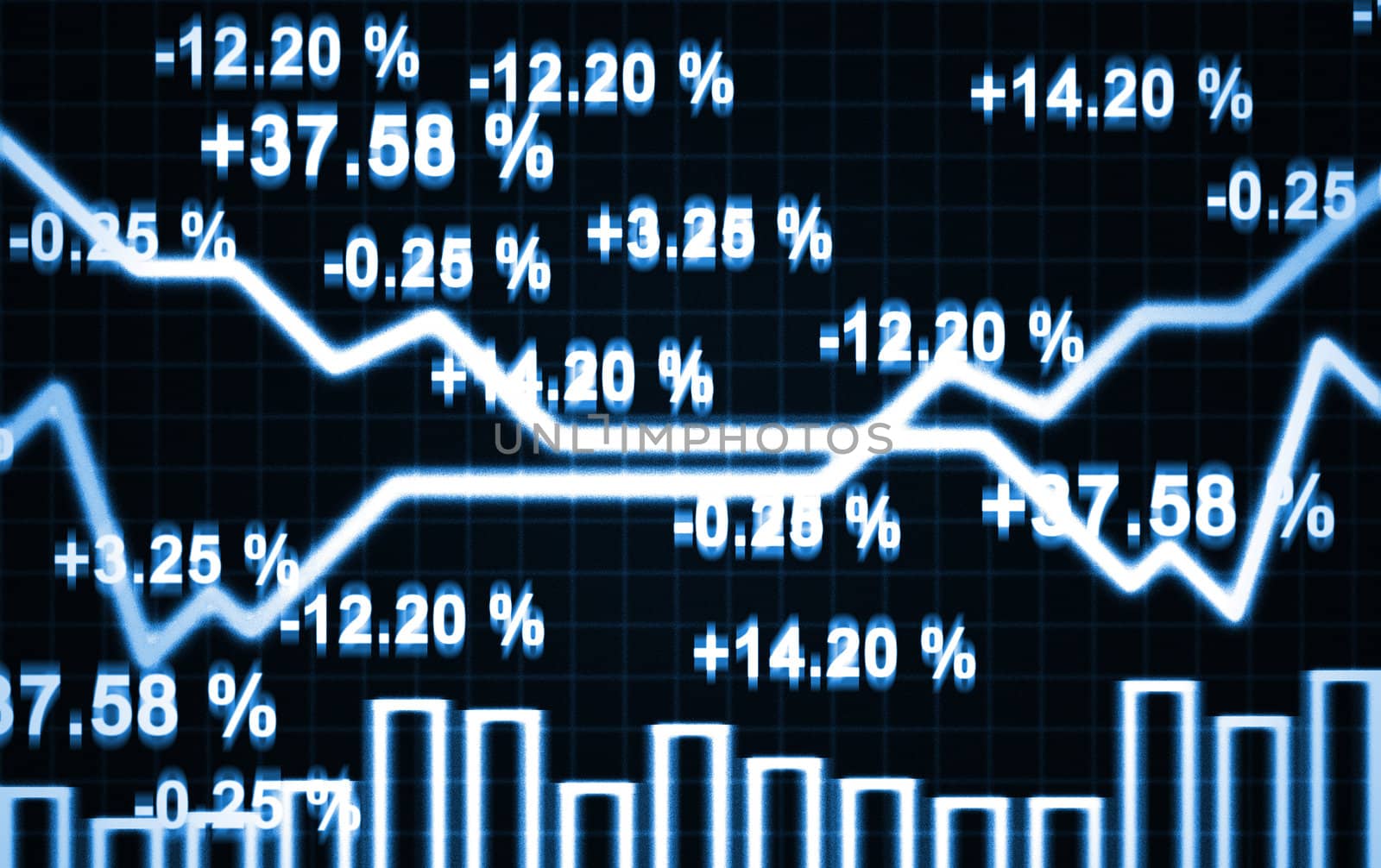 illustration of the abstract market chart and digits