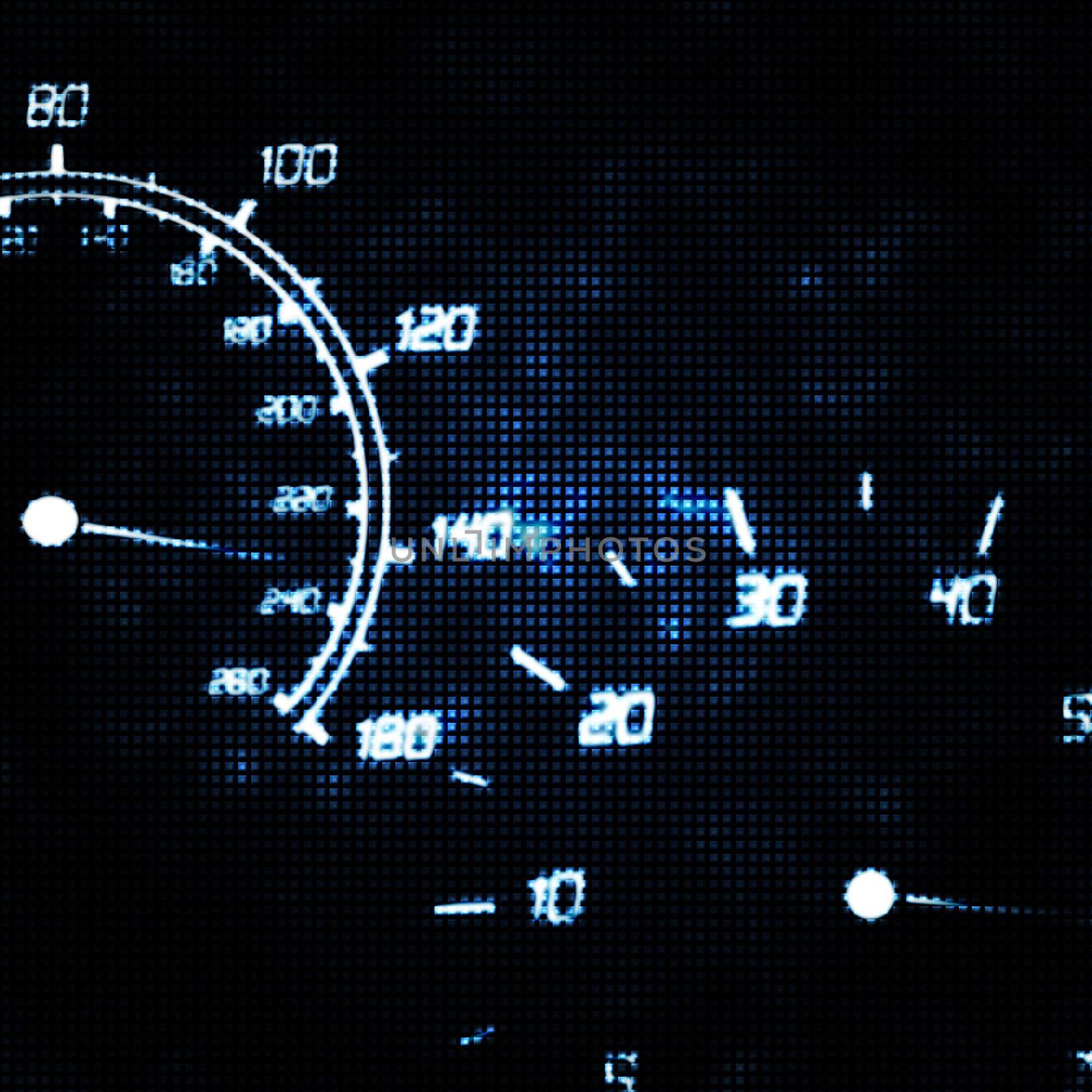 the speedometer and tachometer speeding abstract illustration