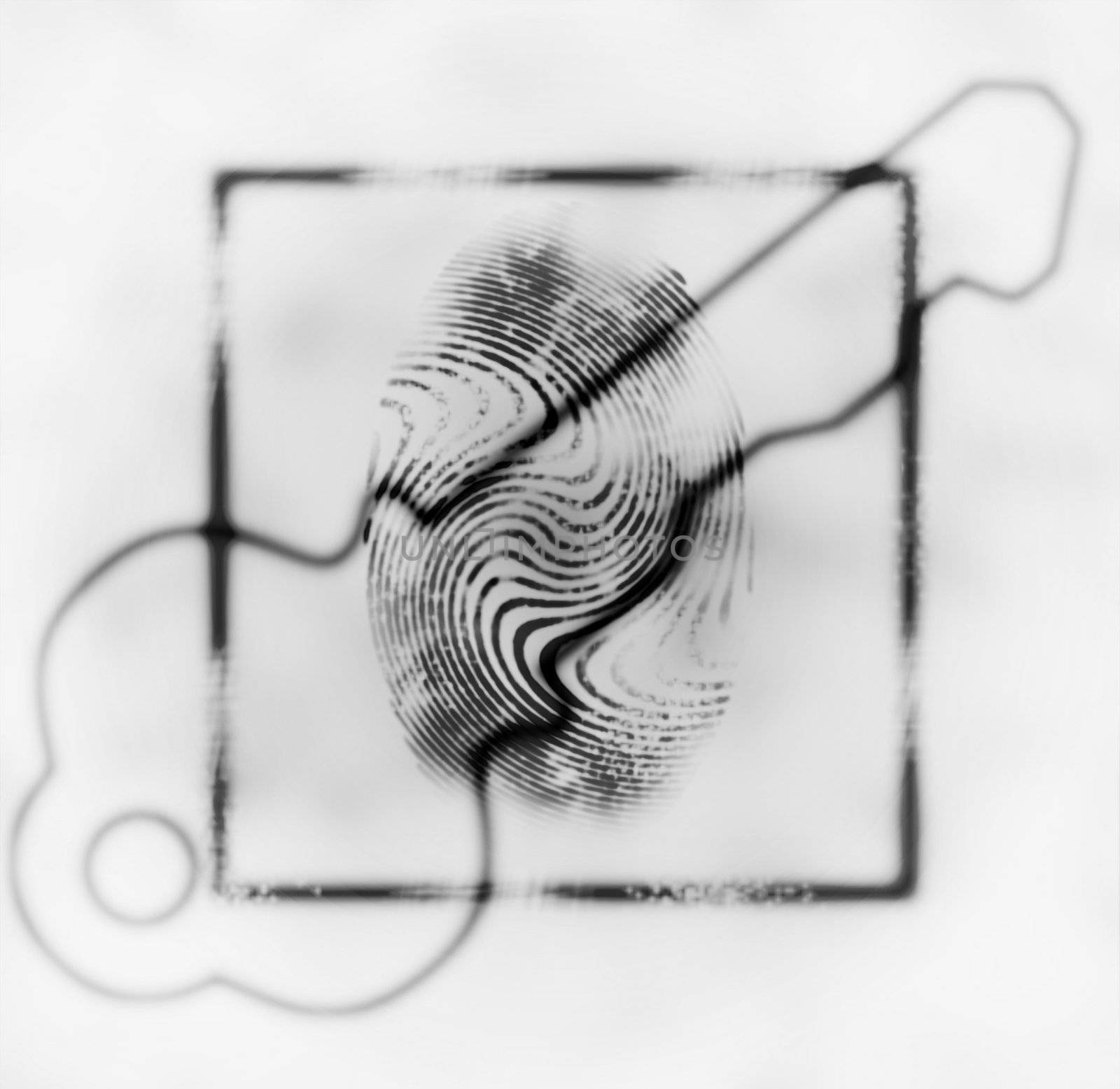 abstract illustration of the finger print and key