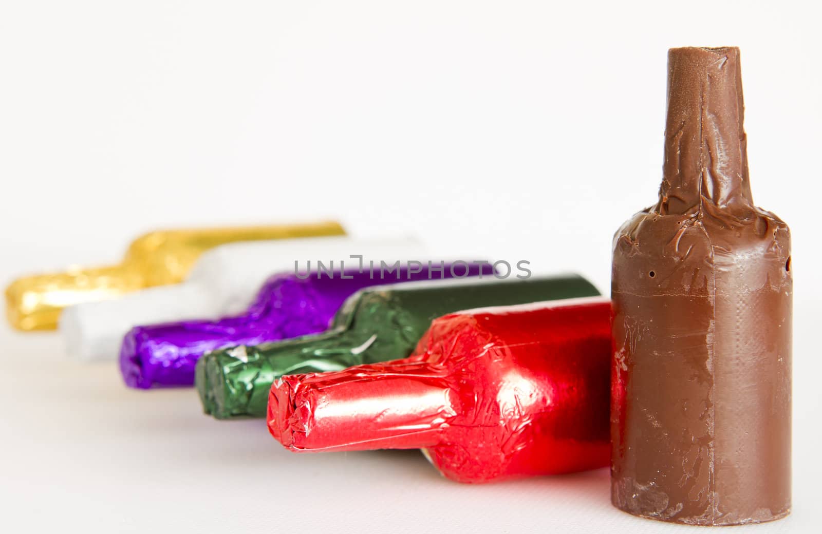 chocolate bottle-shaped  filled with liqueur flavors