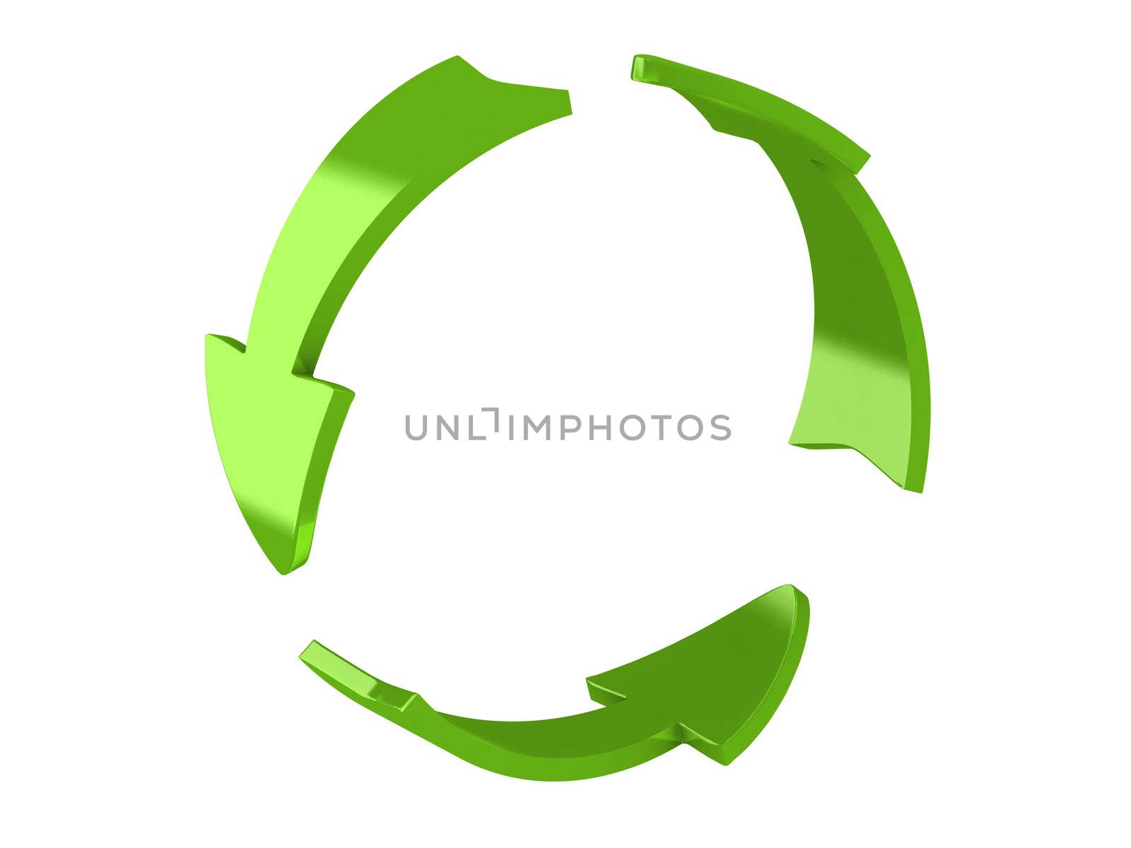 3d render of recycle arrows