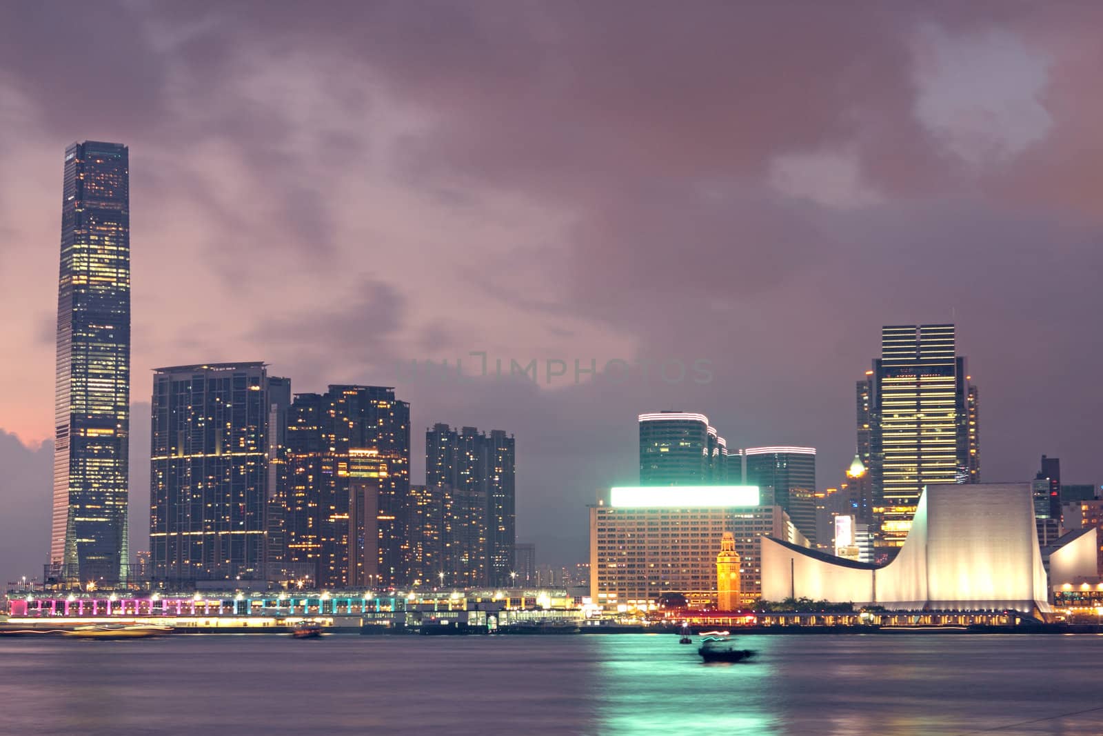 Hong Kong city at night 