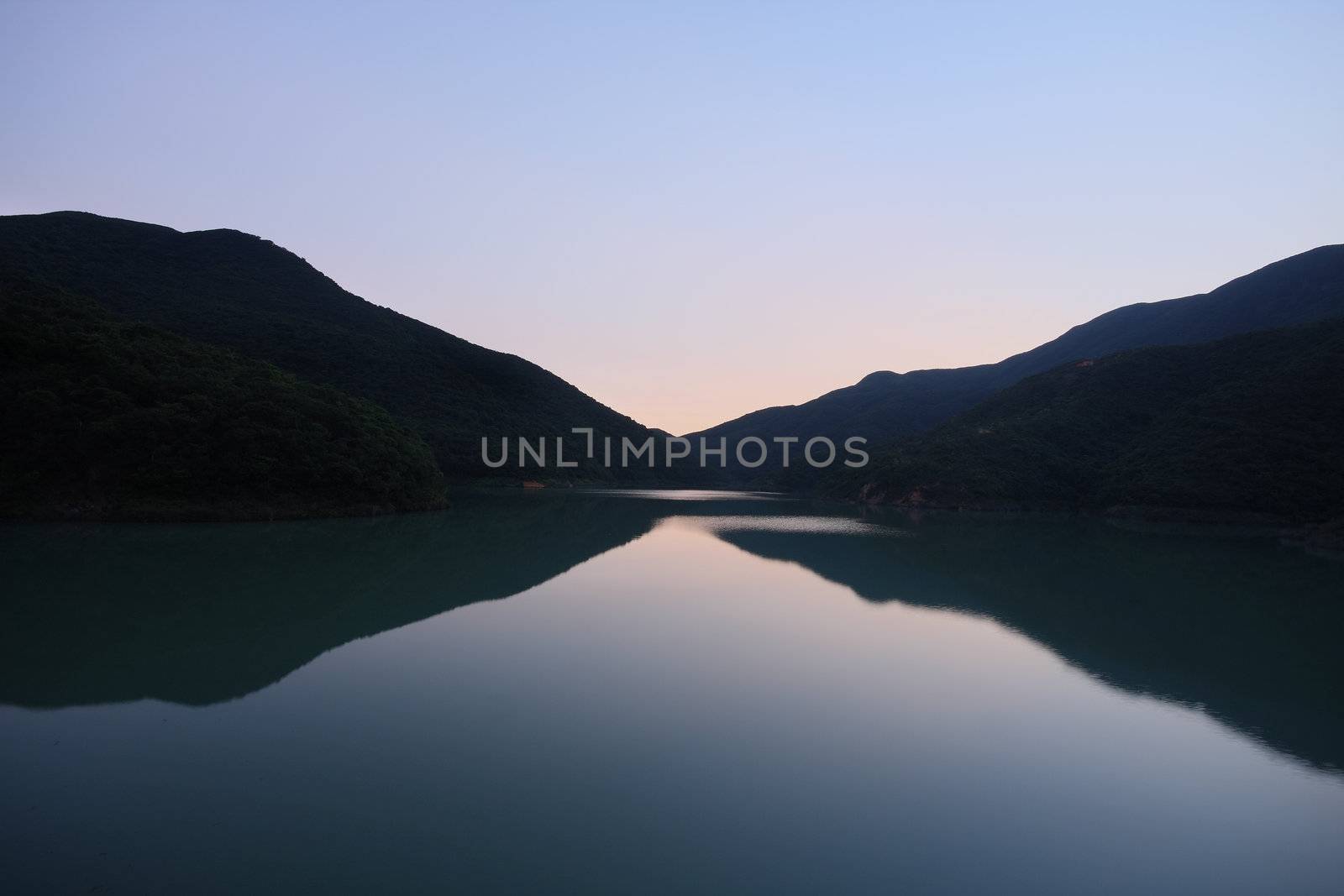 sunset in the lake