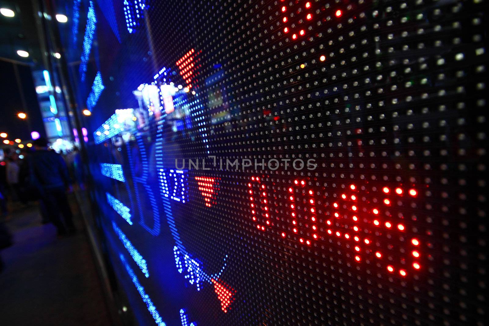 Colored ticker board at outdoor