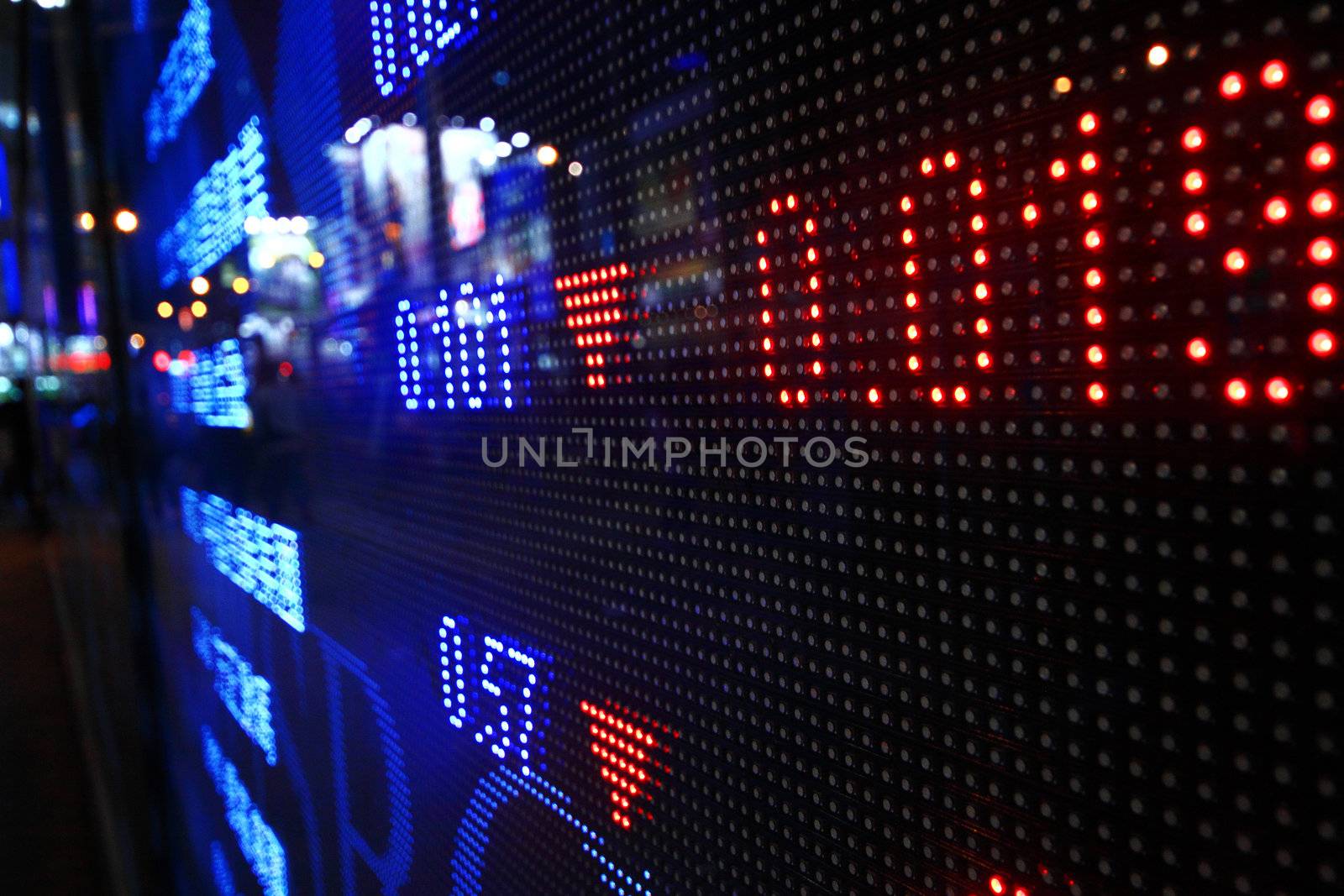 Colored ticker board at outdoor