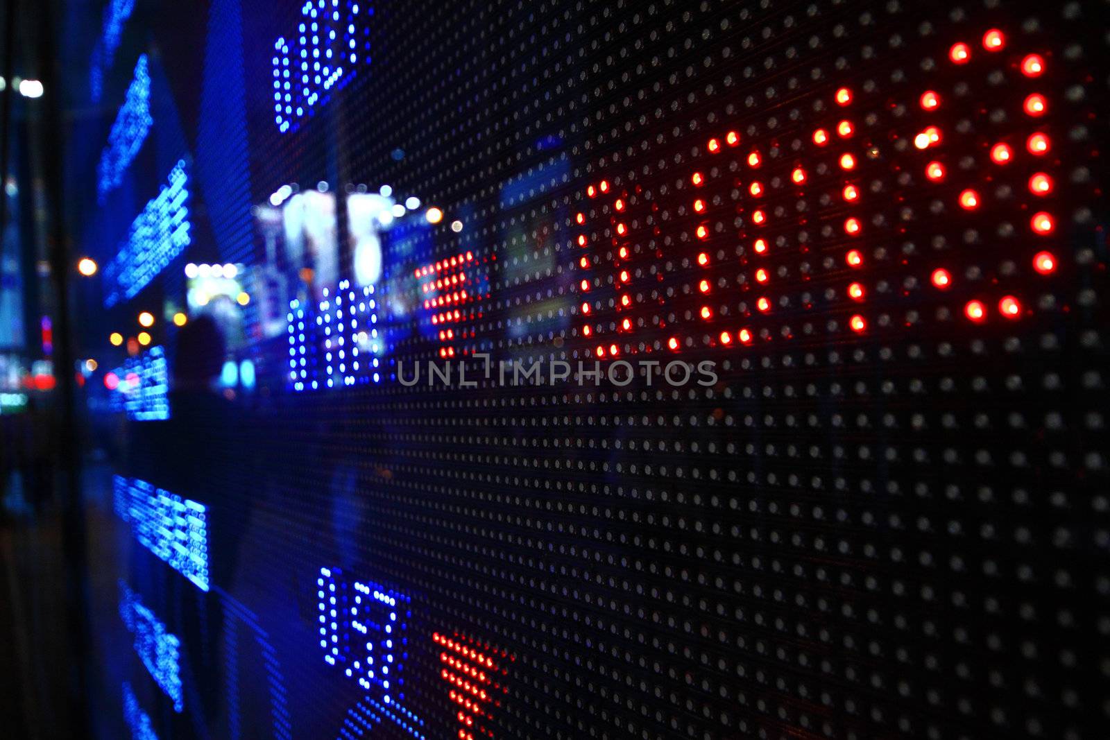Colored ticker board at outdoor